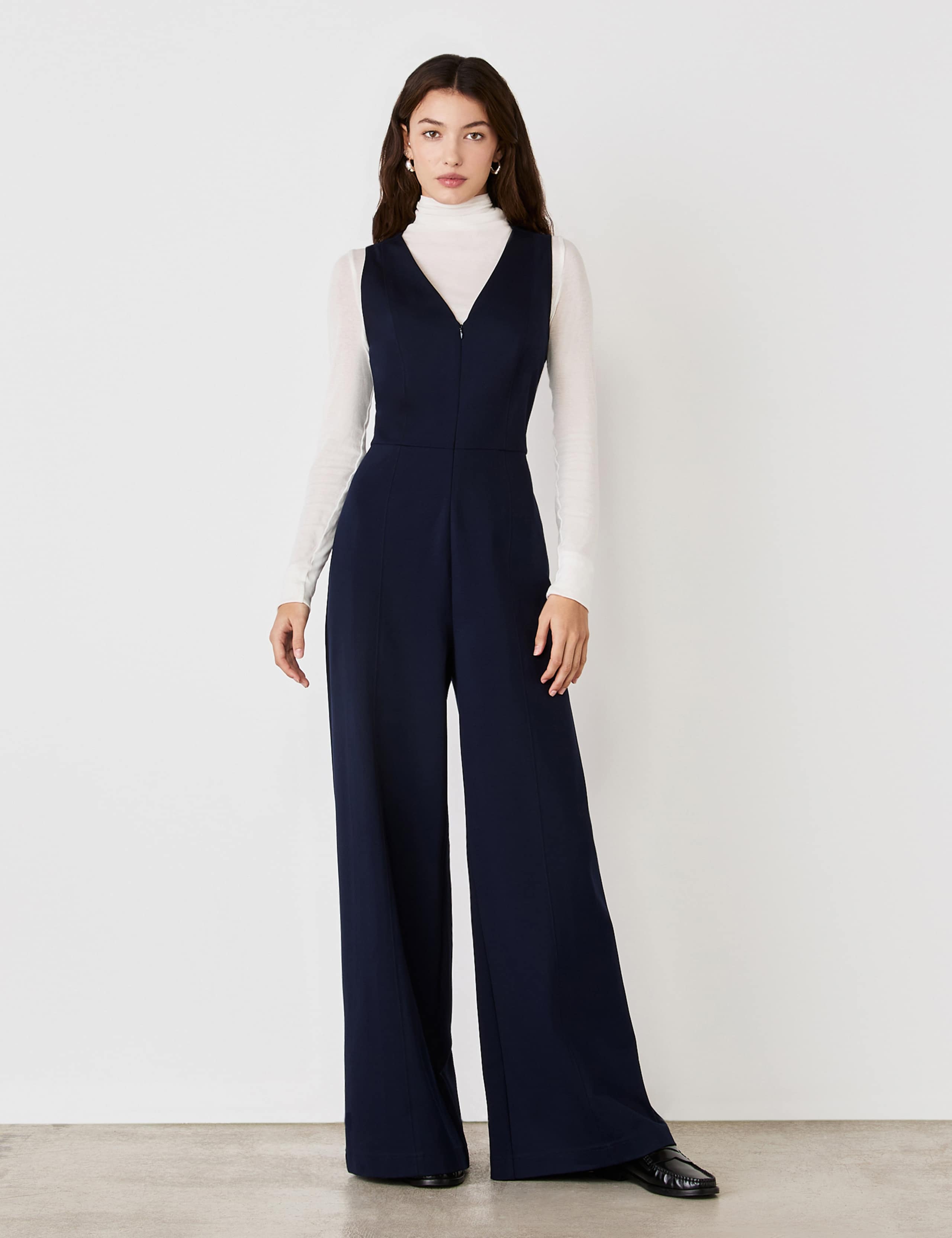 Ponte Jersey Sleeveless Wide Leg Jumpsuit 5 of 6