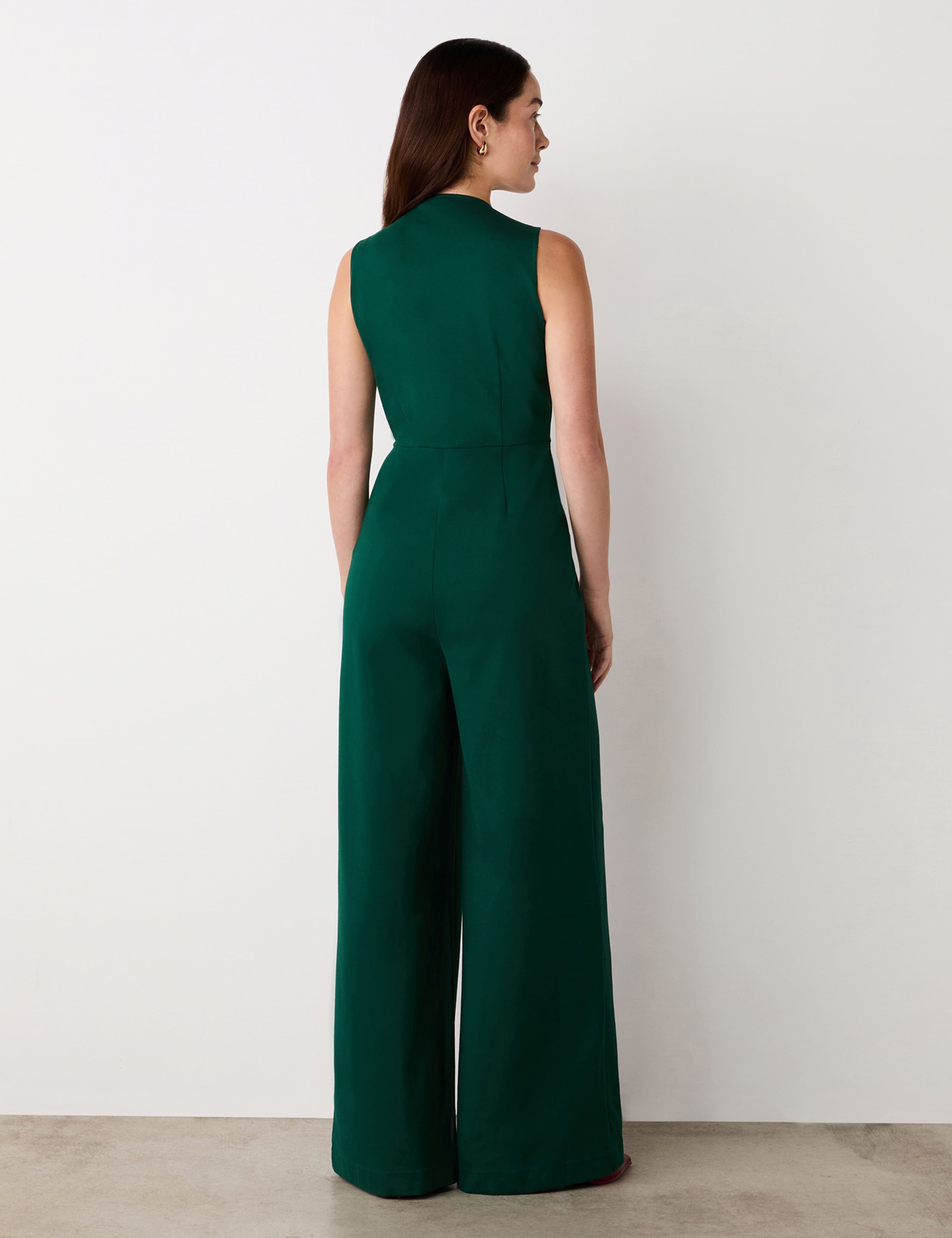 Ponte Jersey Sleeveless Wide Leg Jumpsuit 3 of 6