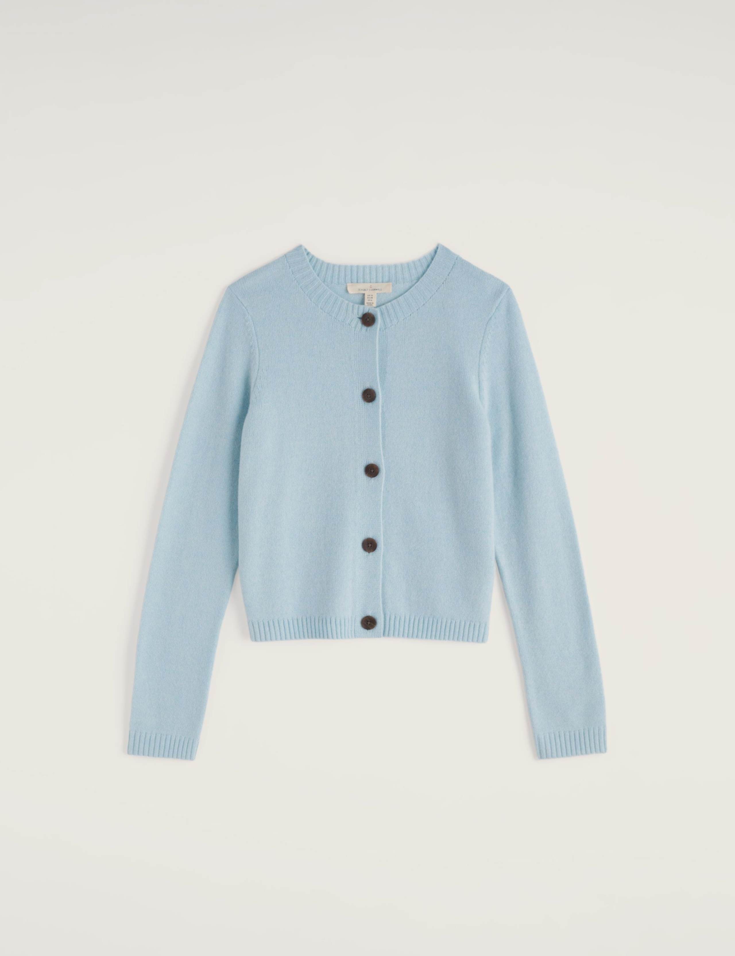 Merino Wool Rich Crew Neck Cardigan 2 of 5