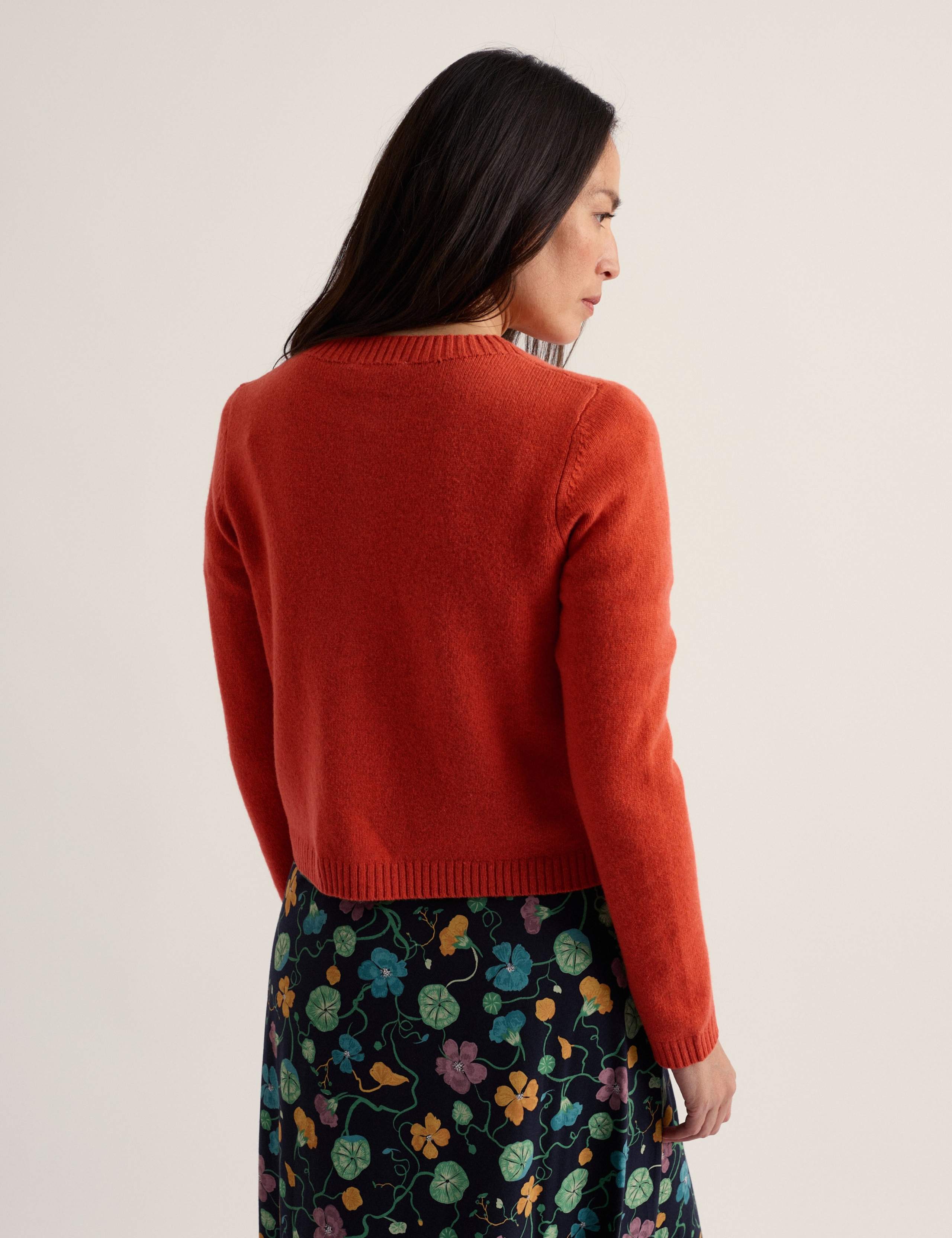 Merino Wool Rich Crew Neck Cardigan 3 of 5