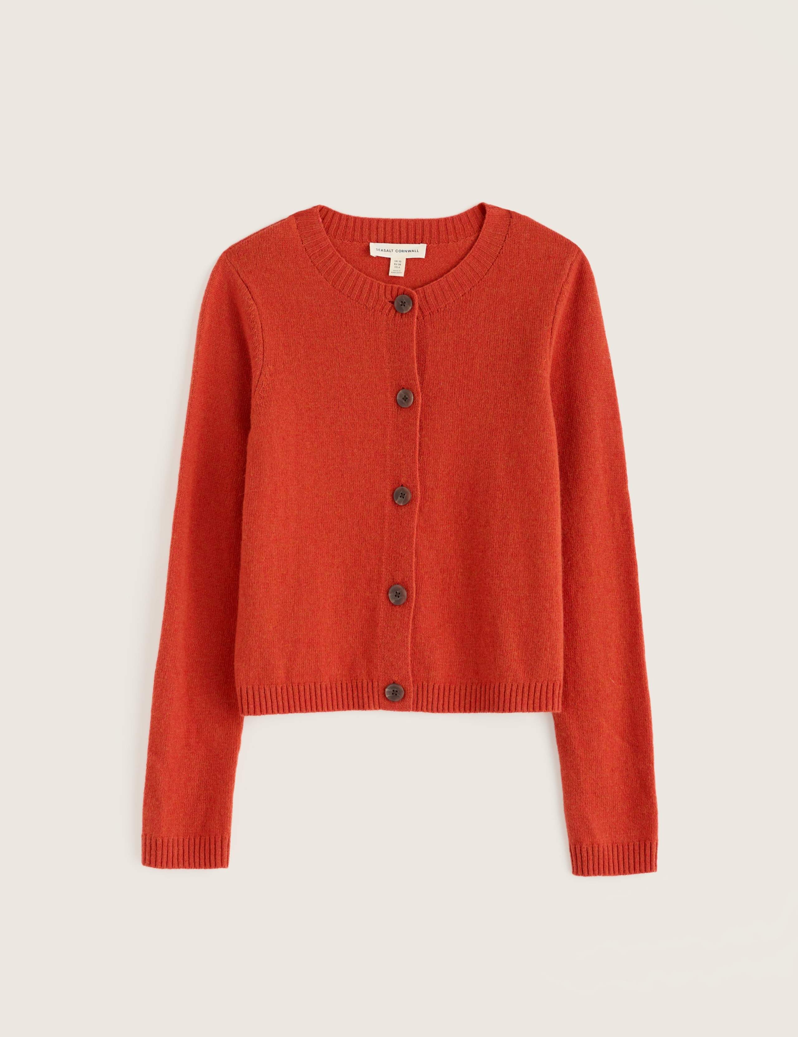Merino Wool Rich Crew Neck Cardigan 2 of 5