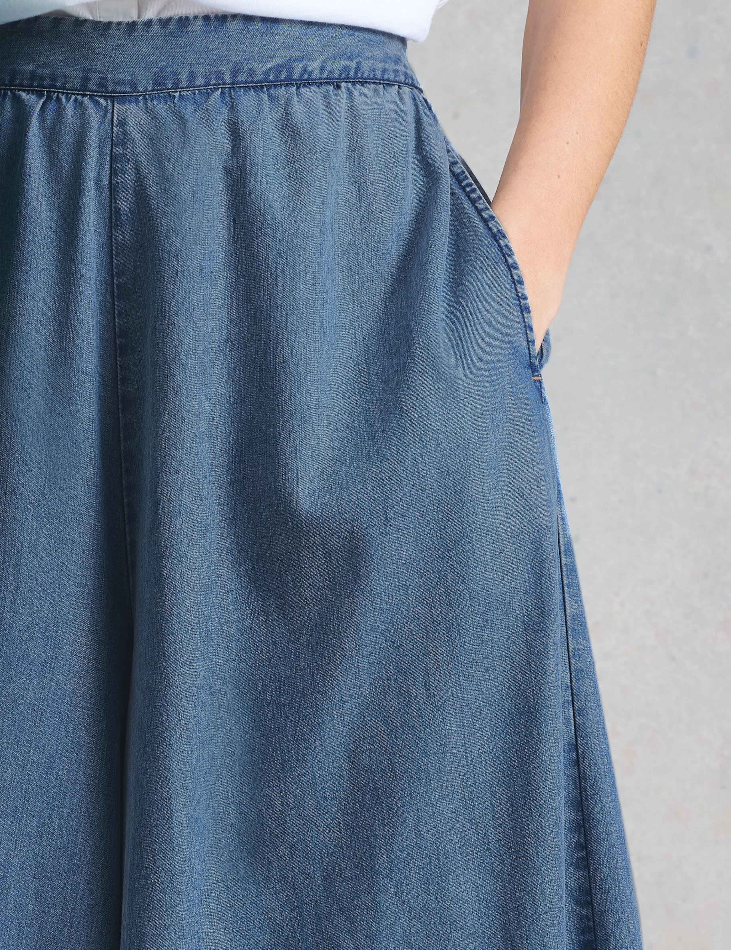 Lyocell Rich Denim Palazzo Trousers 6 of 6