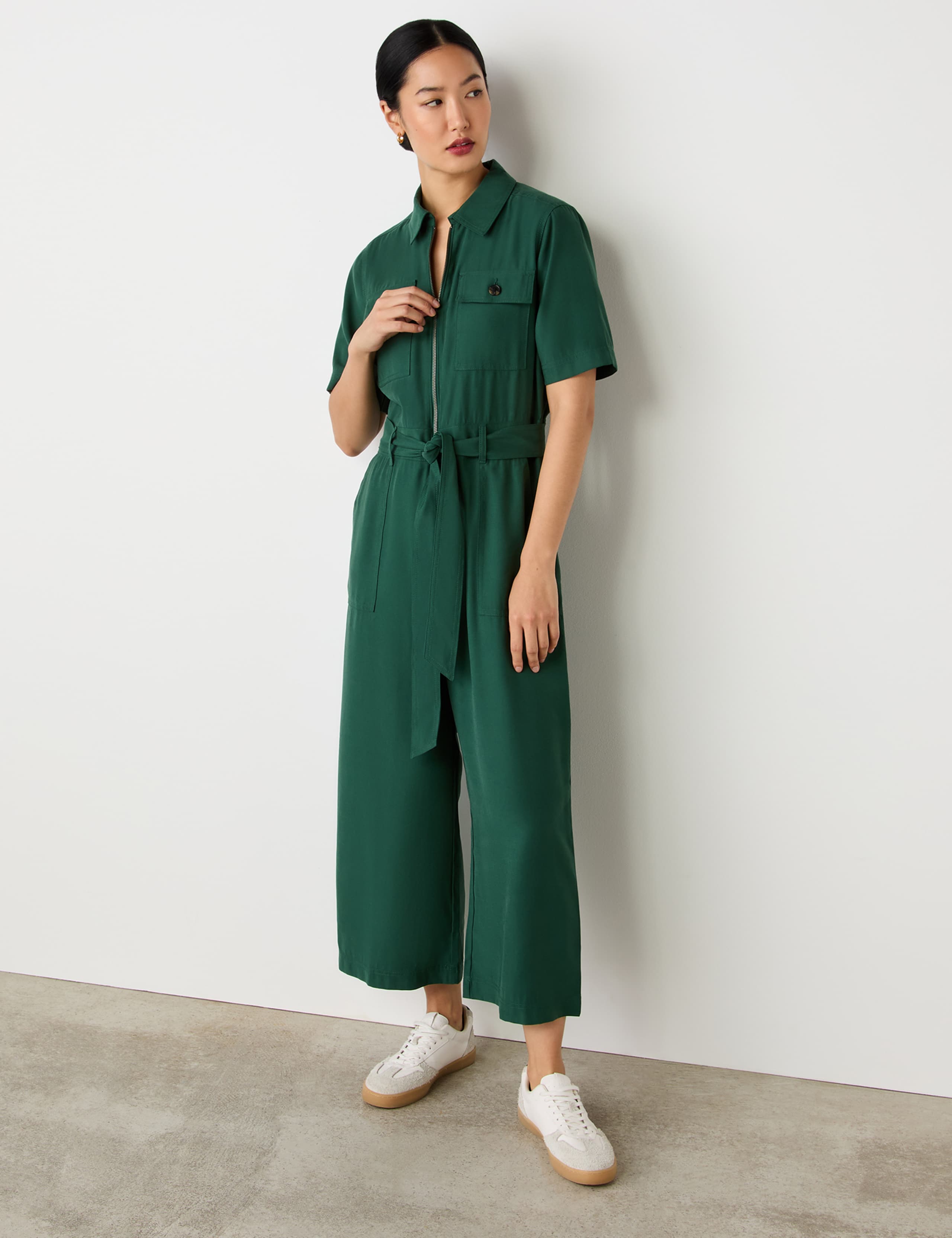 Belted Short Sleeve Jumpsuit 3 of 4