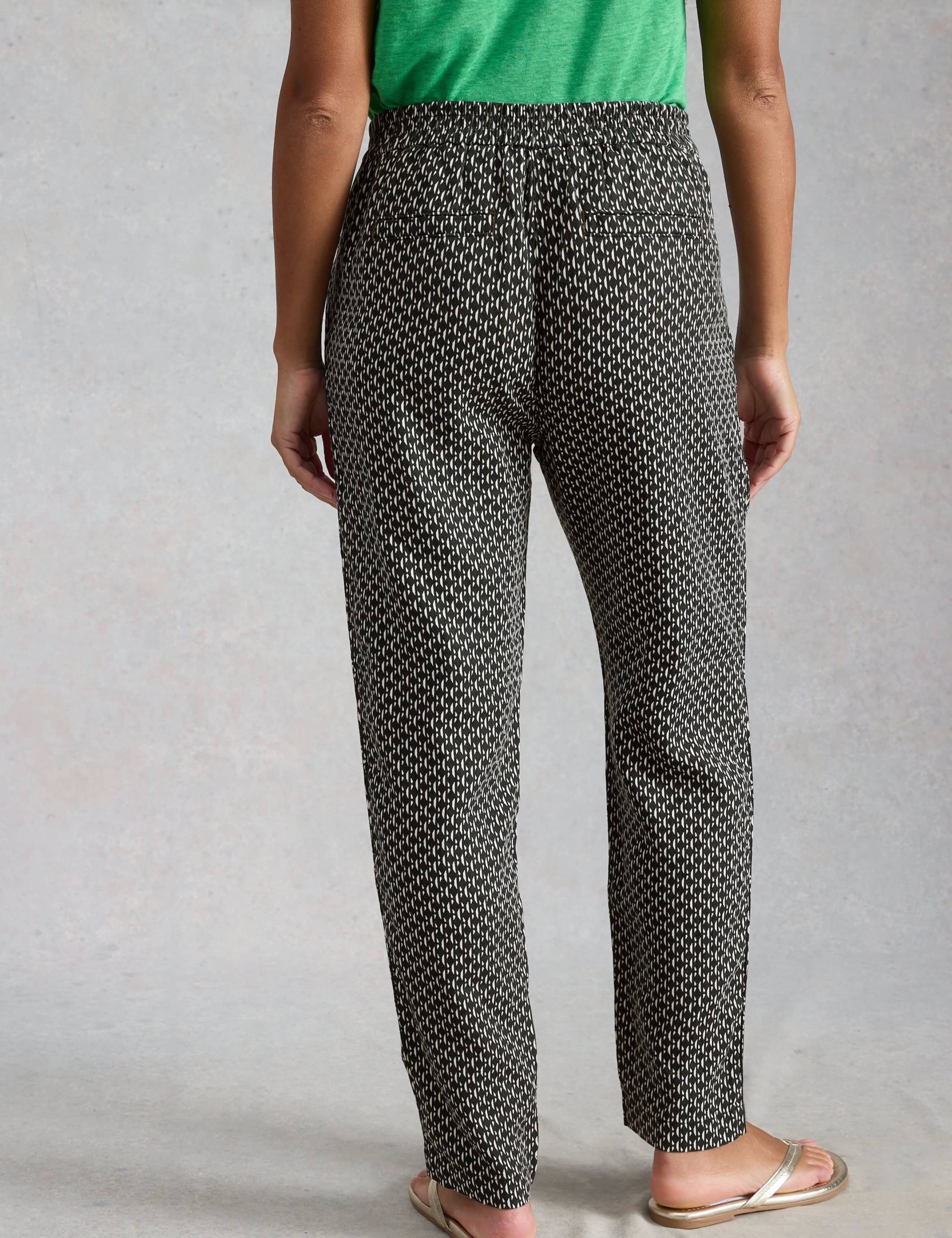 Pure Linen Printed Tapered Trousers 3 of 6