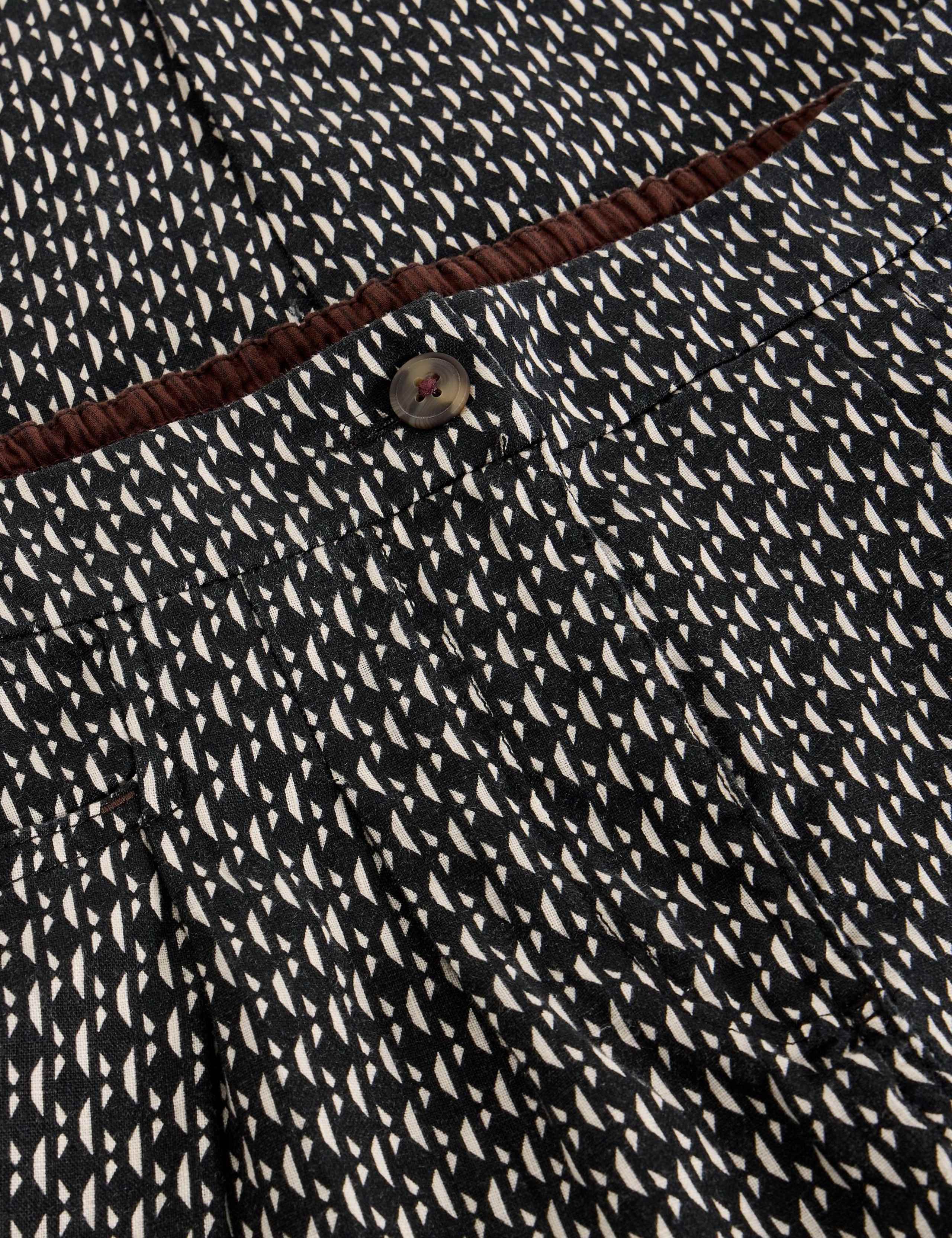 Pure Linen Printed Tapered Trousers 4 of 6