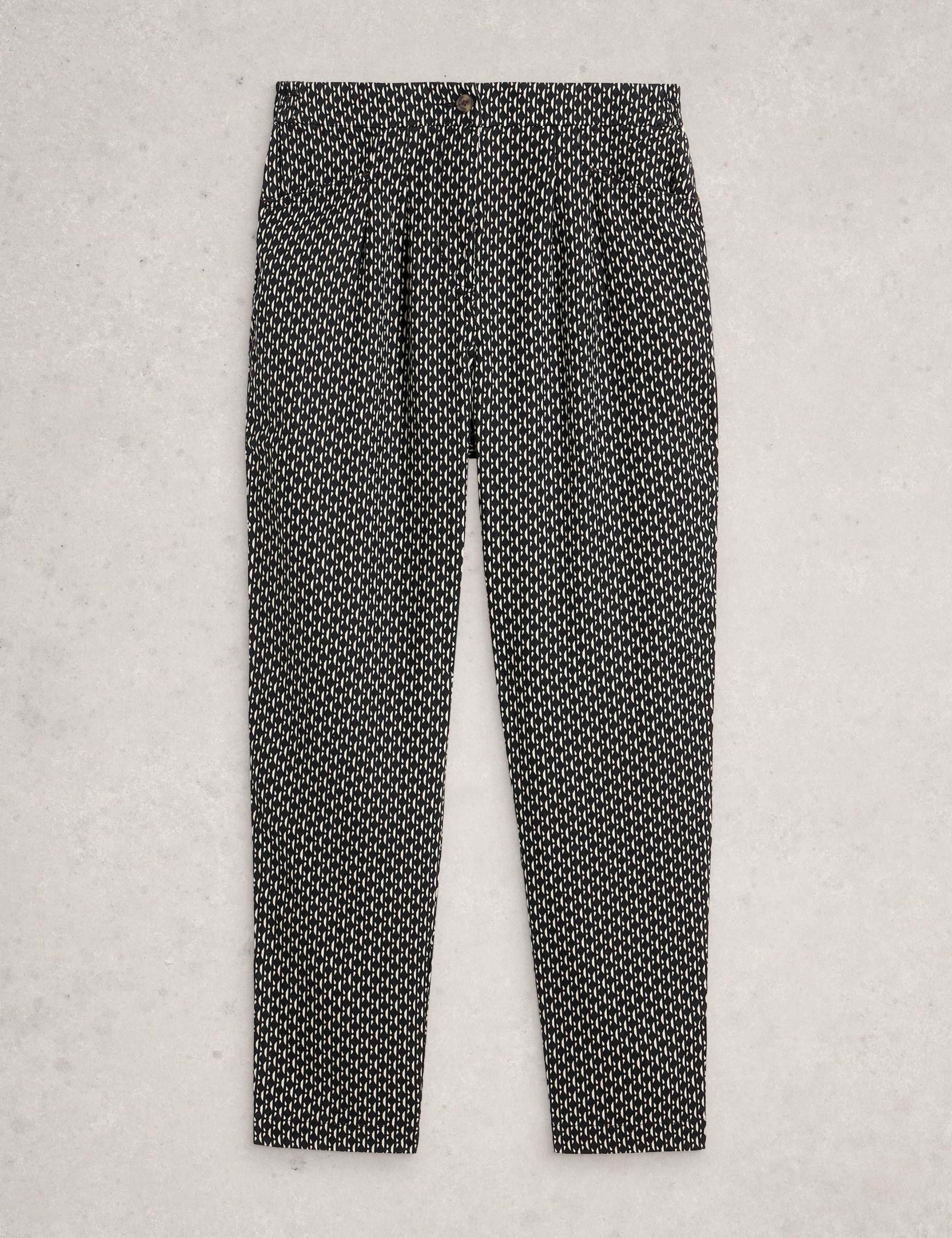Pure Linen Printed Tapered Trousers 2 of 6