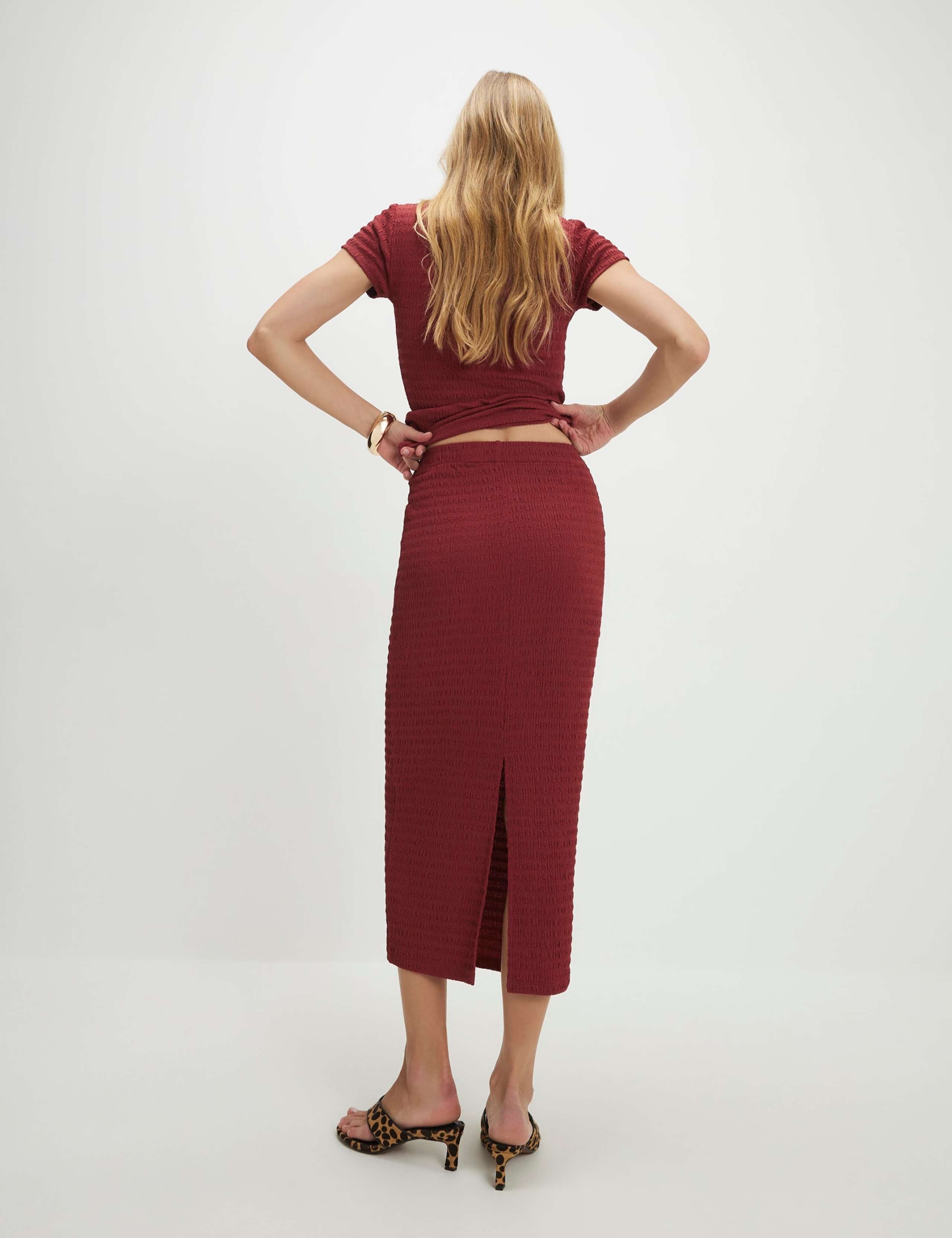 Textured Midi Pencil Skirt 3 of 4