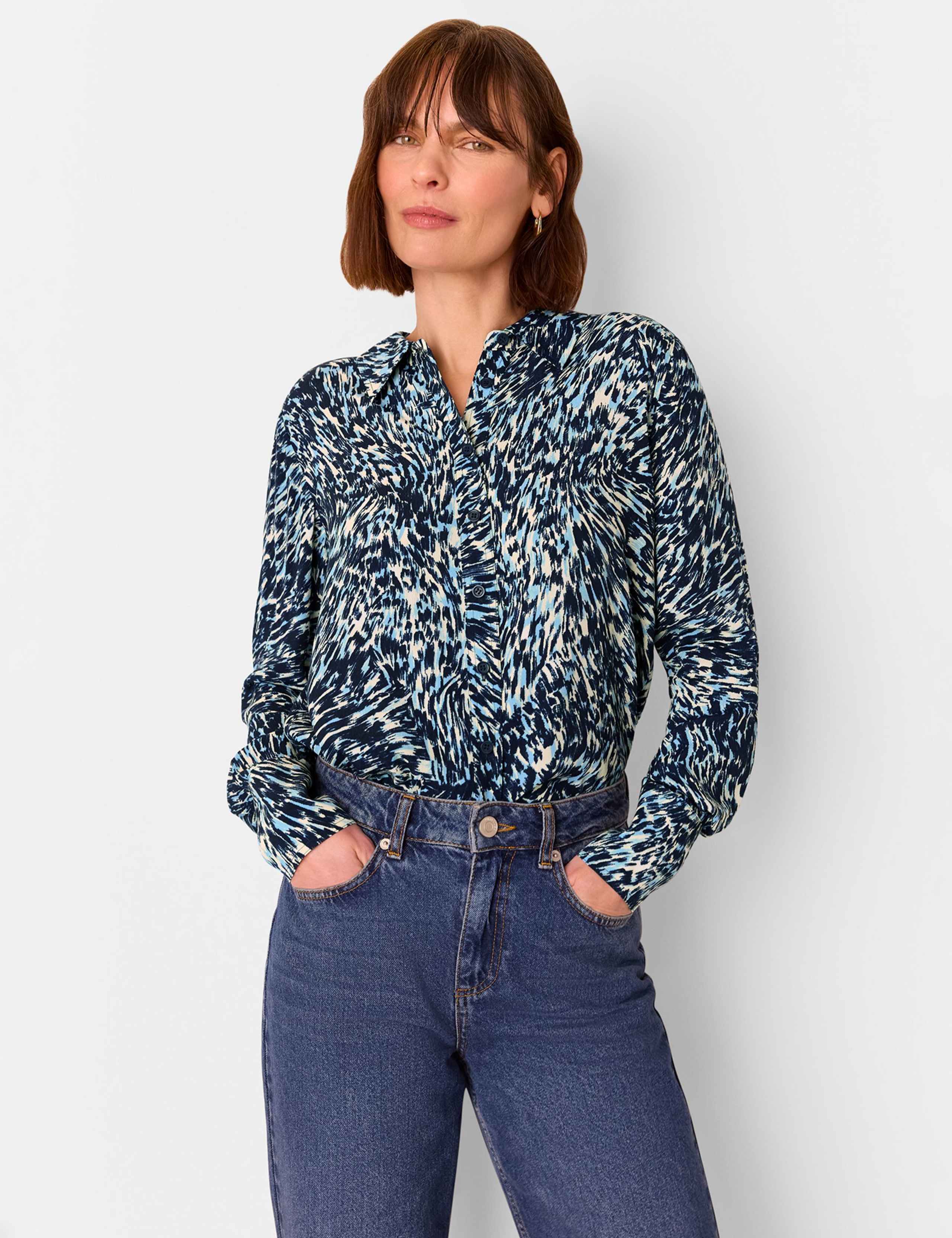 Animal Print Collared Button Through Shirt 1 of 4