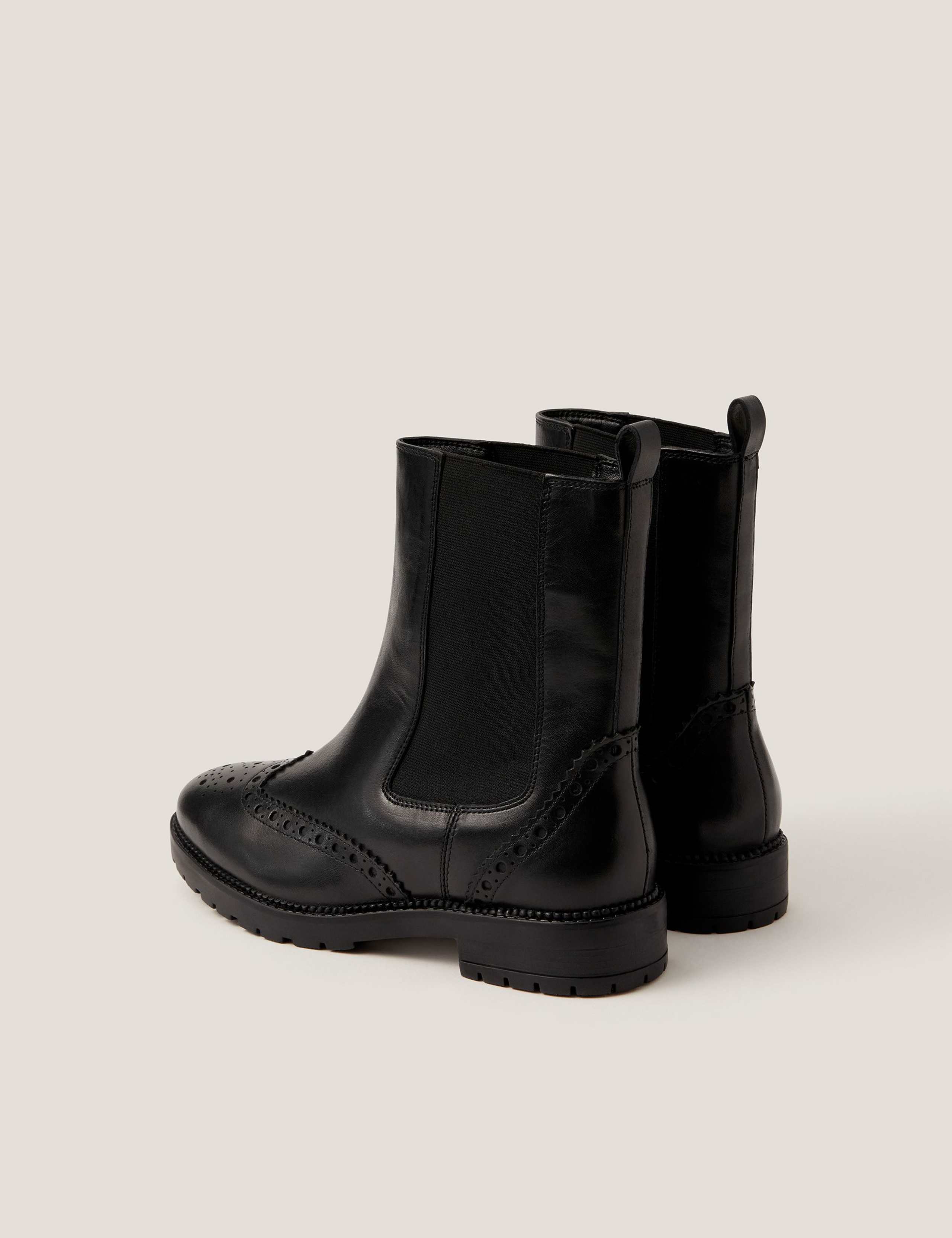 Leather Brogue Chelsea Ankle Boots 2 of 3