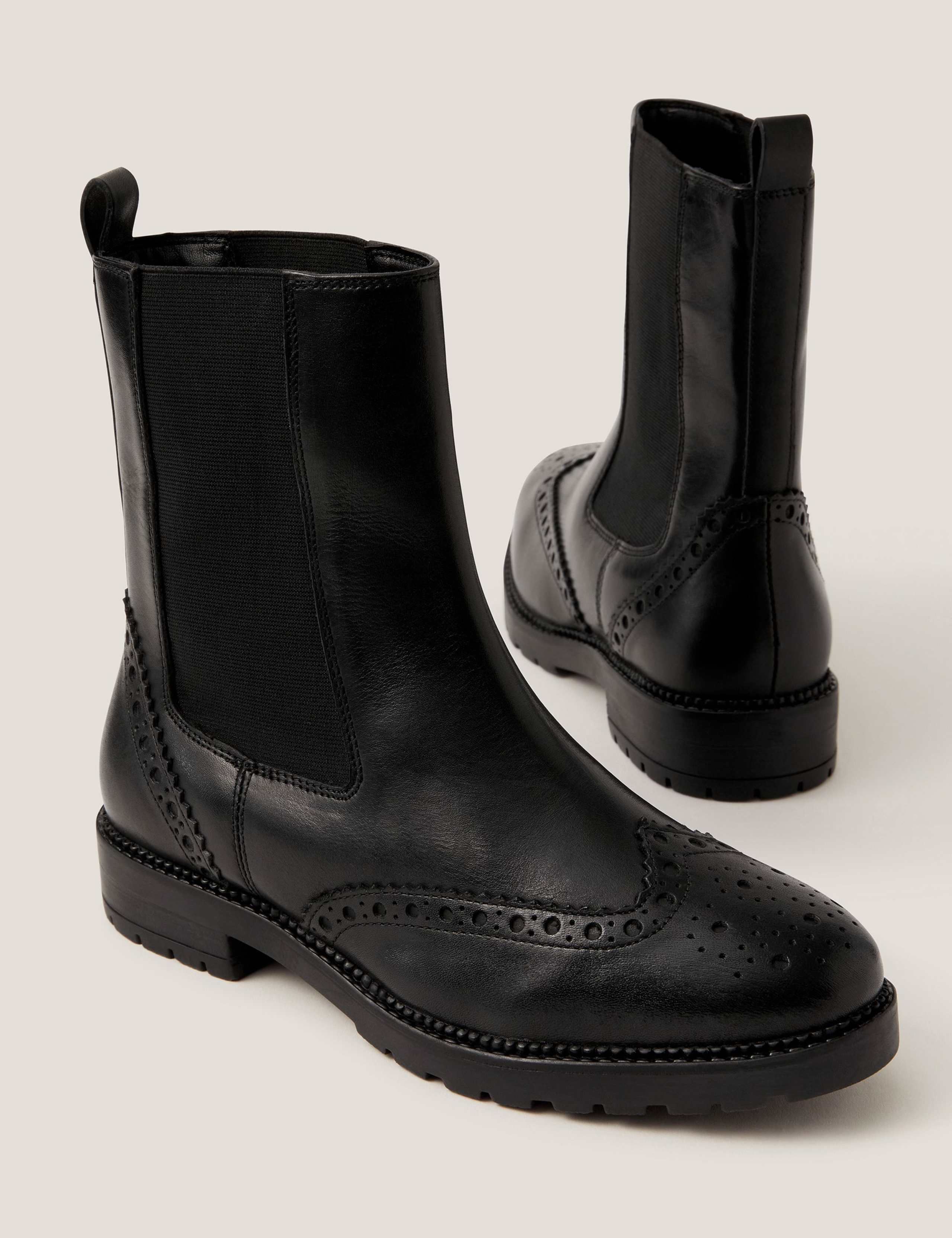 Leather Brogue Chelsea Ankle Boots 3 of 3