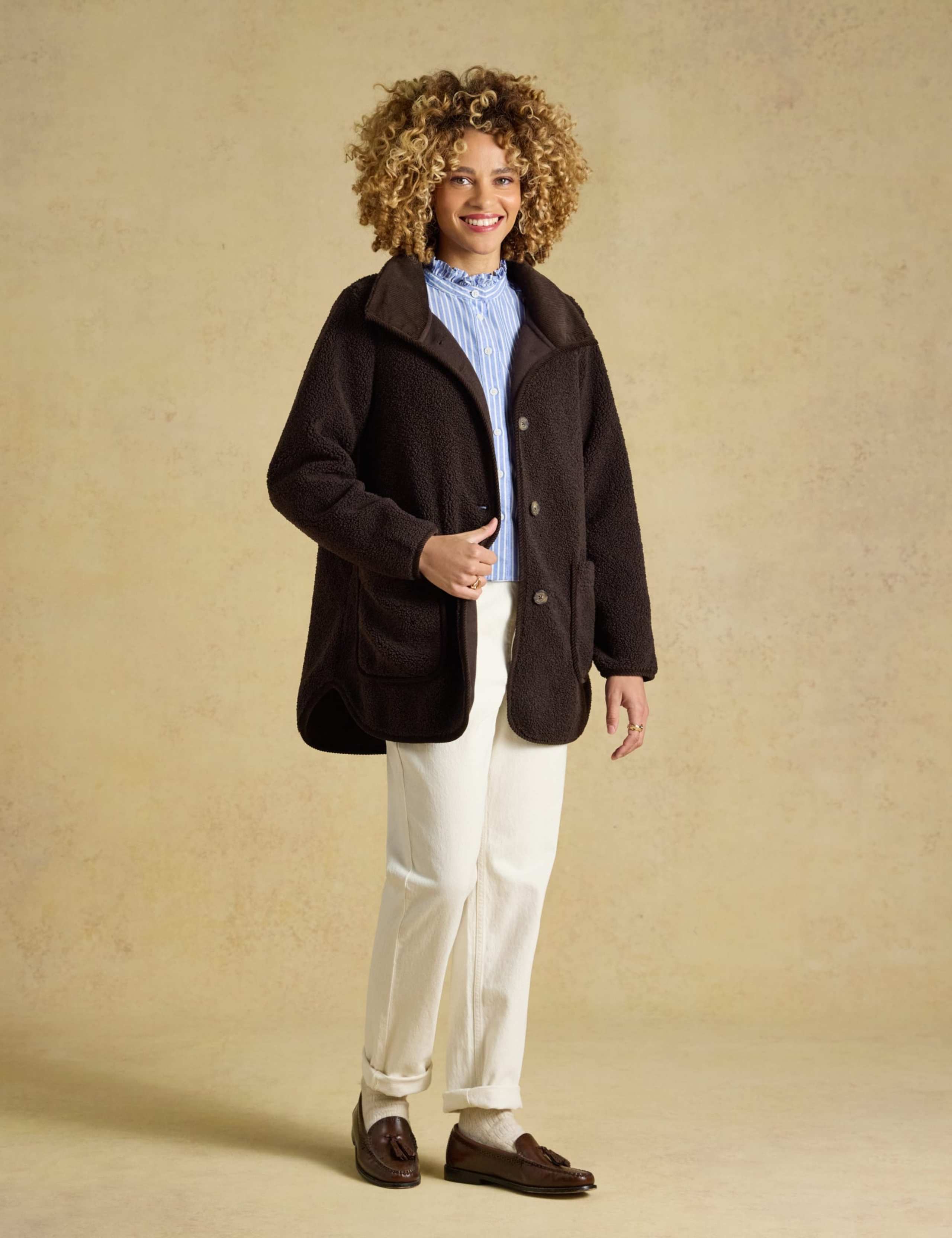 Longline Button Through Fleece Jacket 2 of 9