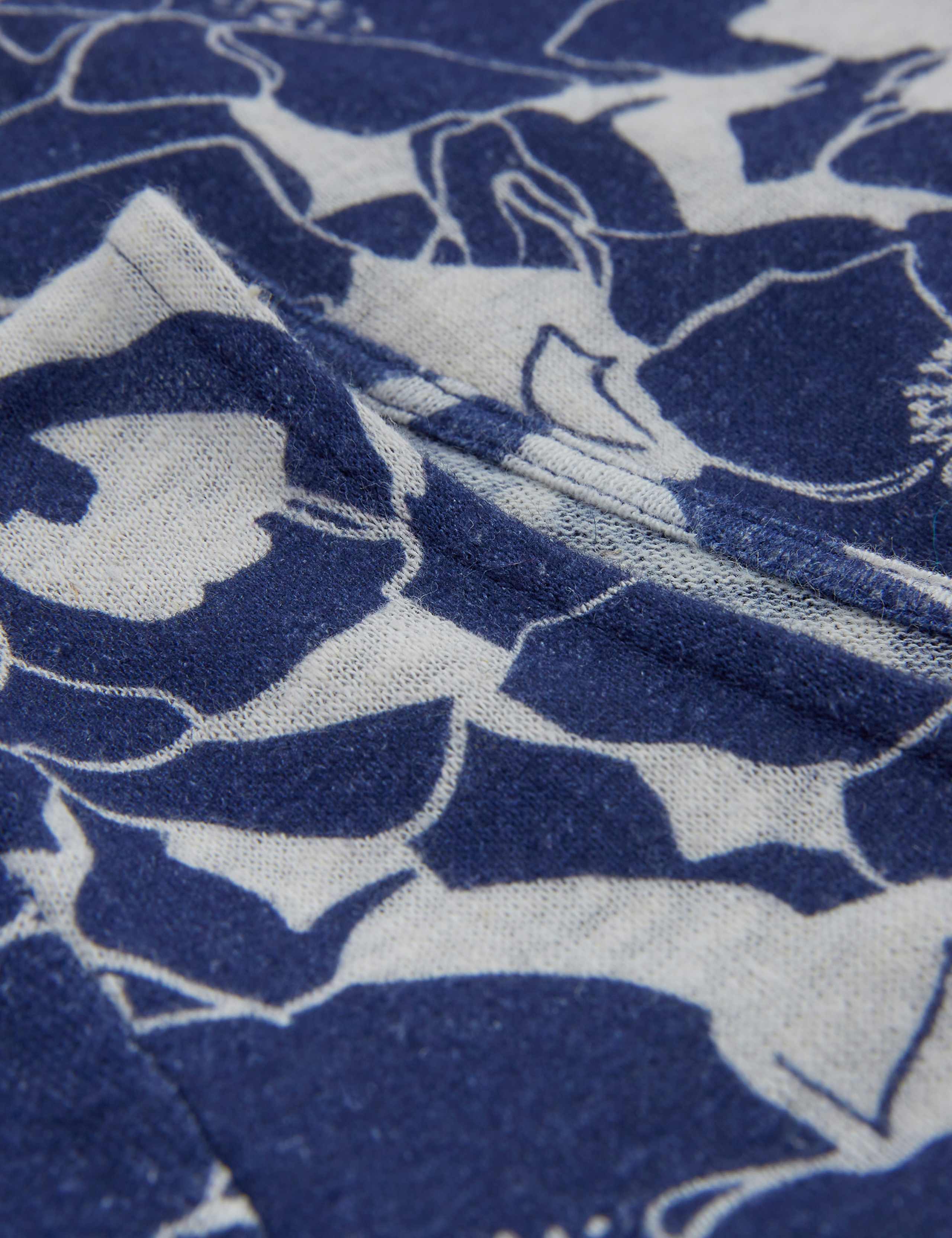 Linen Blend Floral Scoop Neck T-Shirt 5 of 6