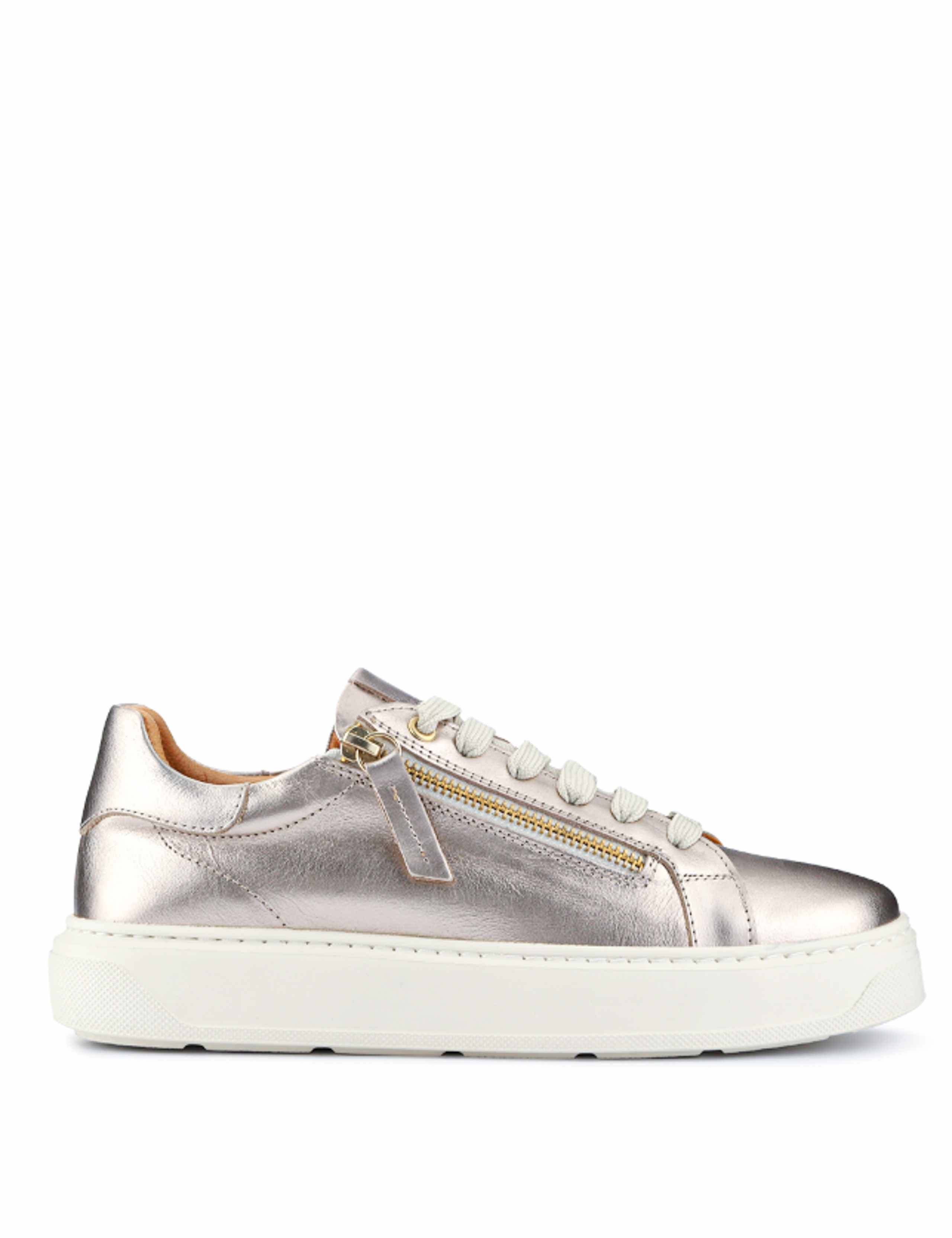 Leather Metallic Zip Chunky Trainers 2 of 7