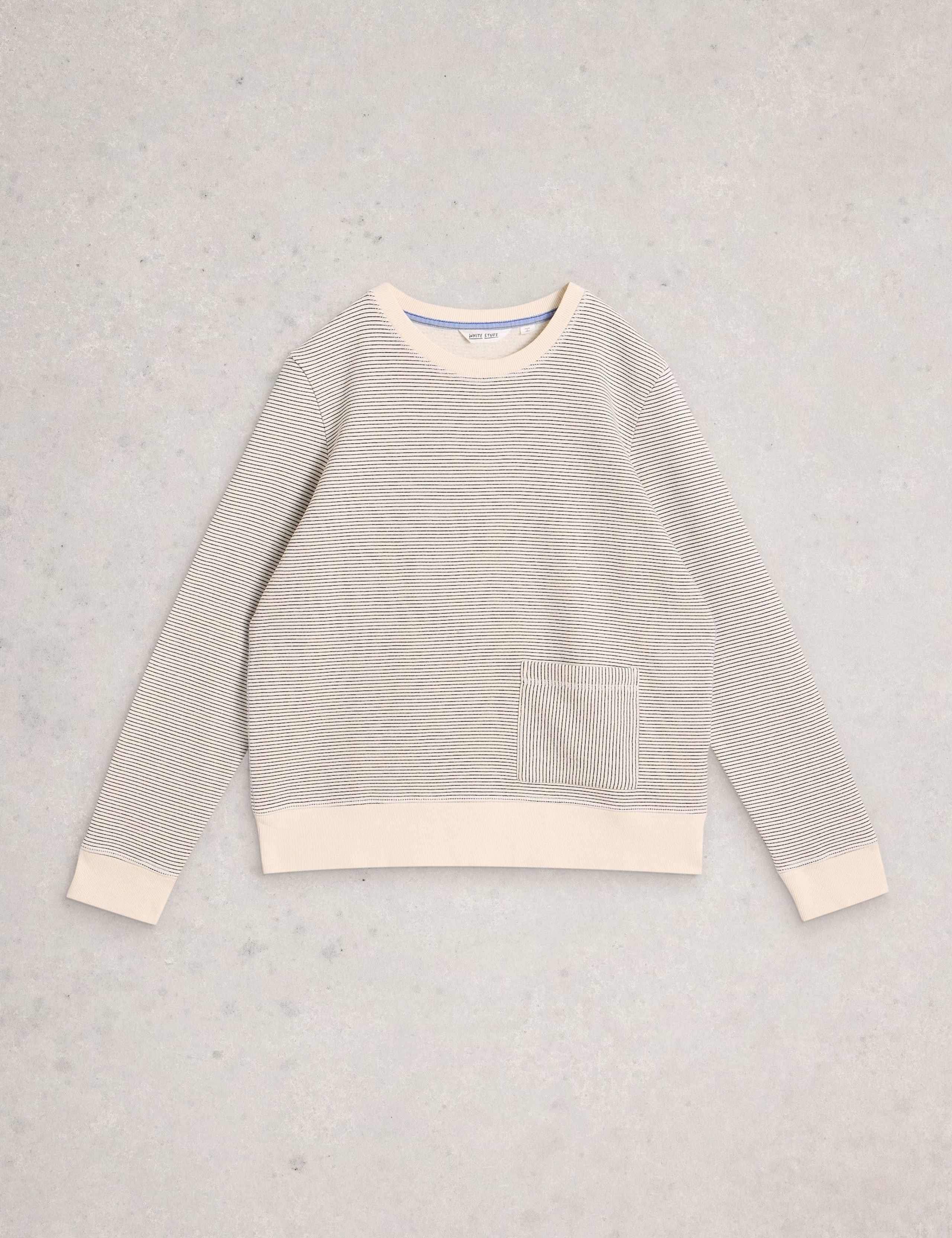 Pure Cotton Striped Crew Neck Sweatshirt 2 of 6