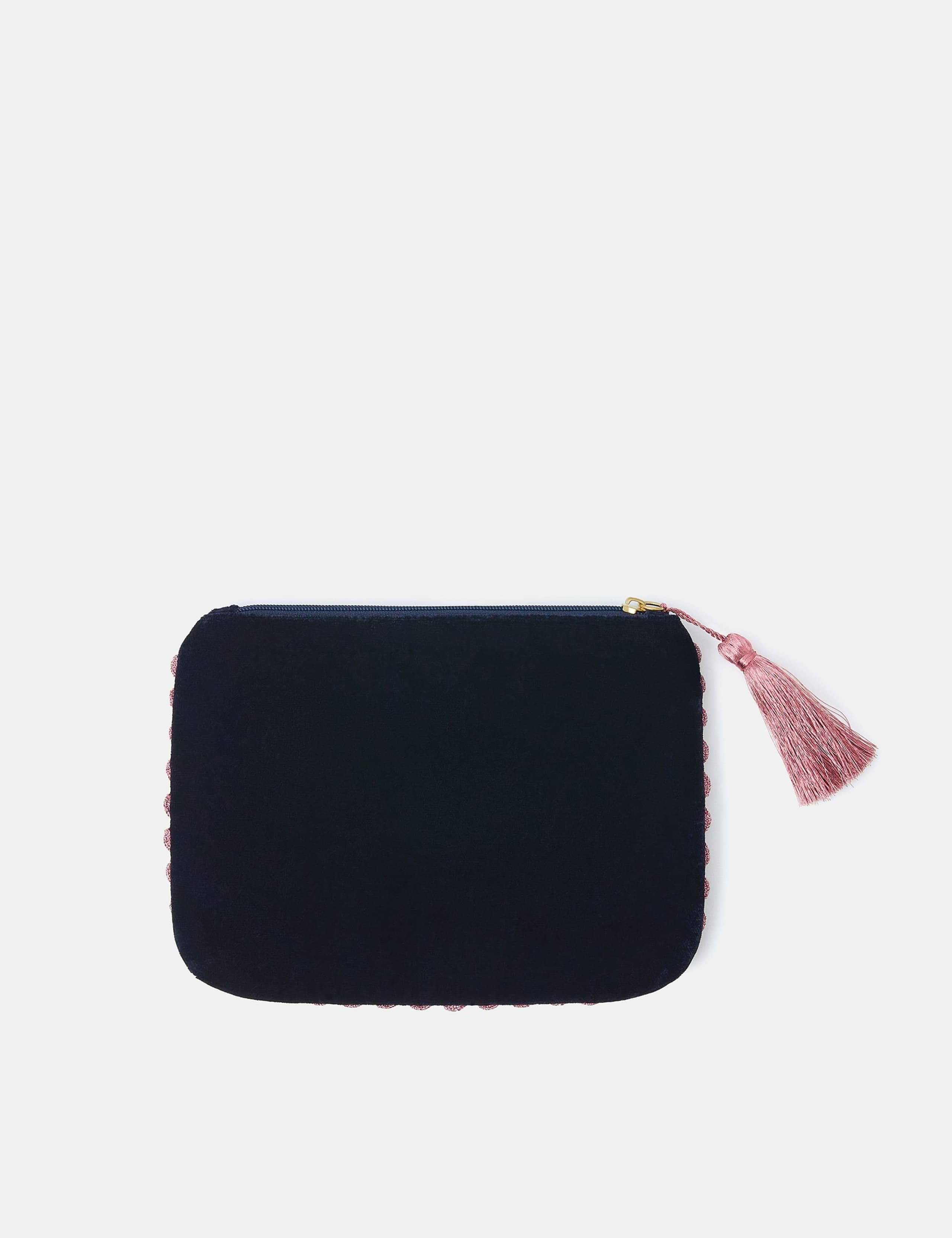 Velvet Embellished Initial Pouch 2 of 7