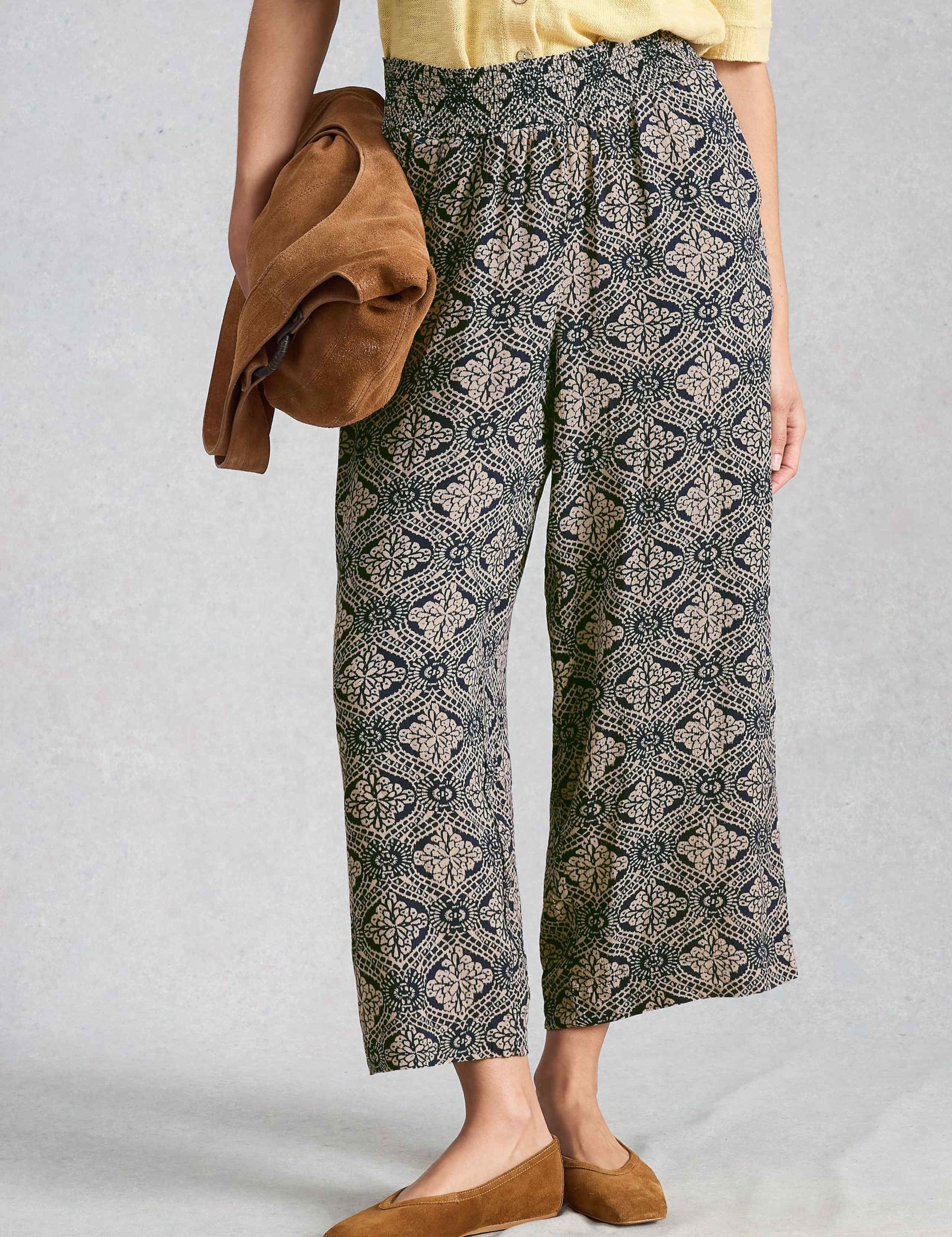 Printed Textured Wide Leg Culottes 1 of 6