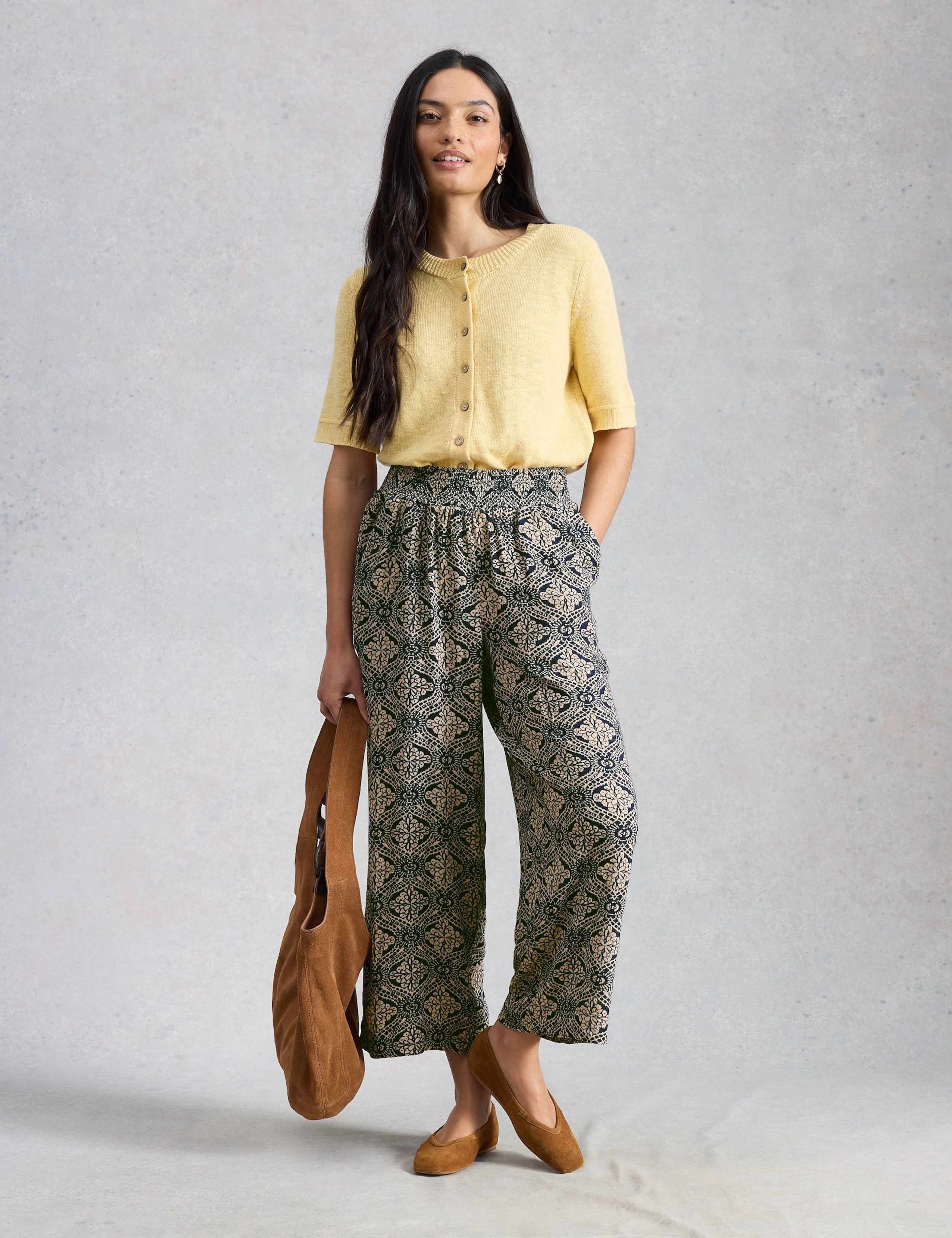 Printed Textured Wide Leg Culottes 4 of 6