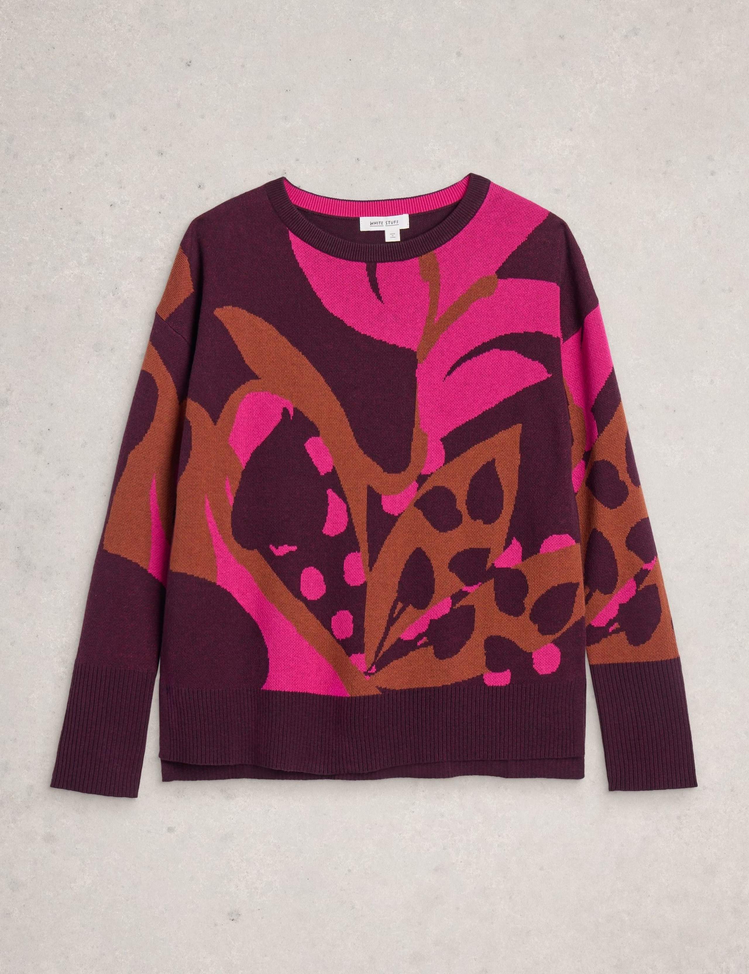 Cotton Blend Colour Block Crew Neck Jumper 2 of 6