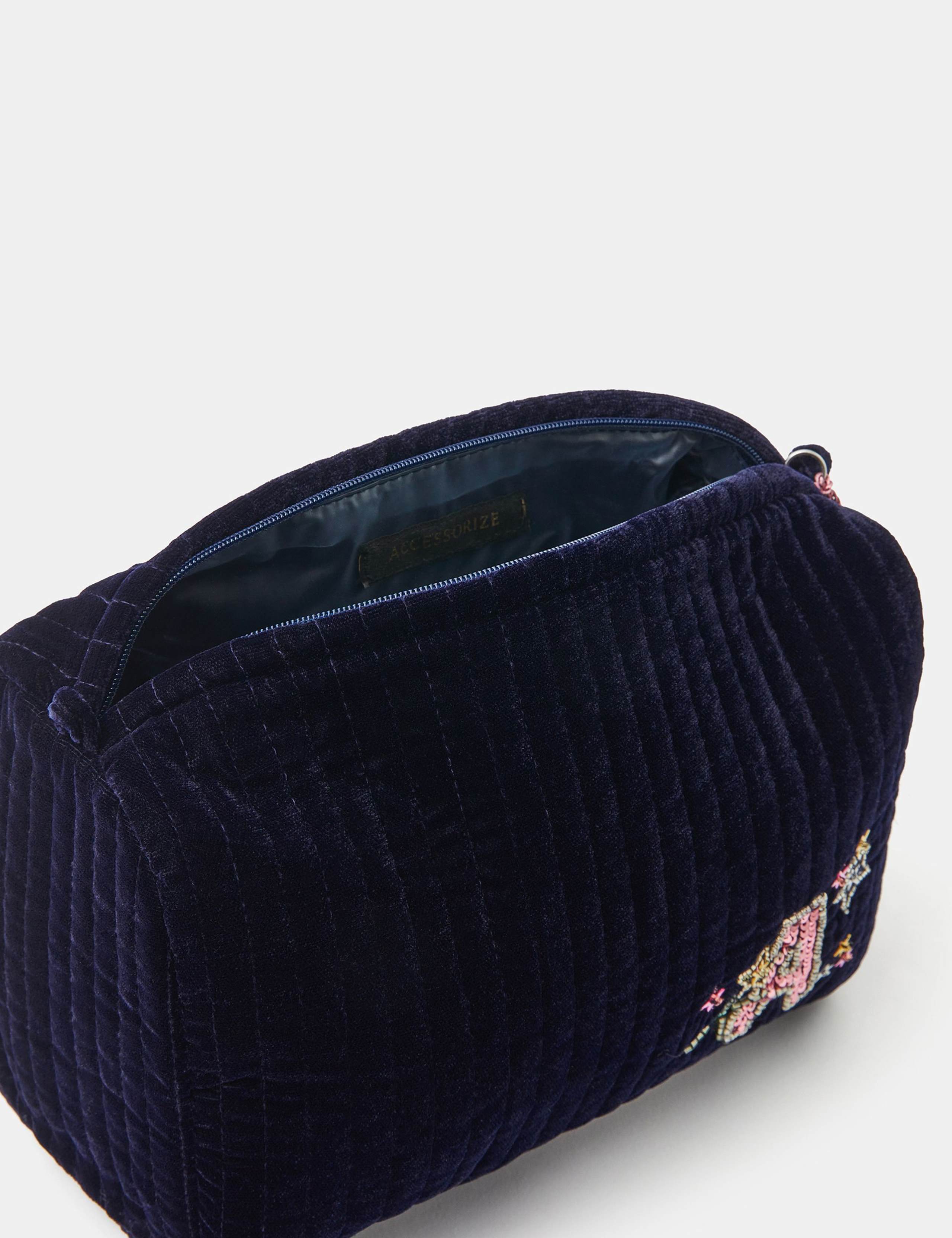 Large Velvet Initial Make-Up Bag 3 of 5