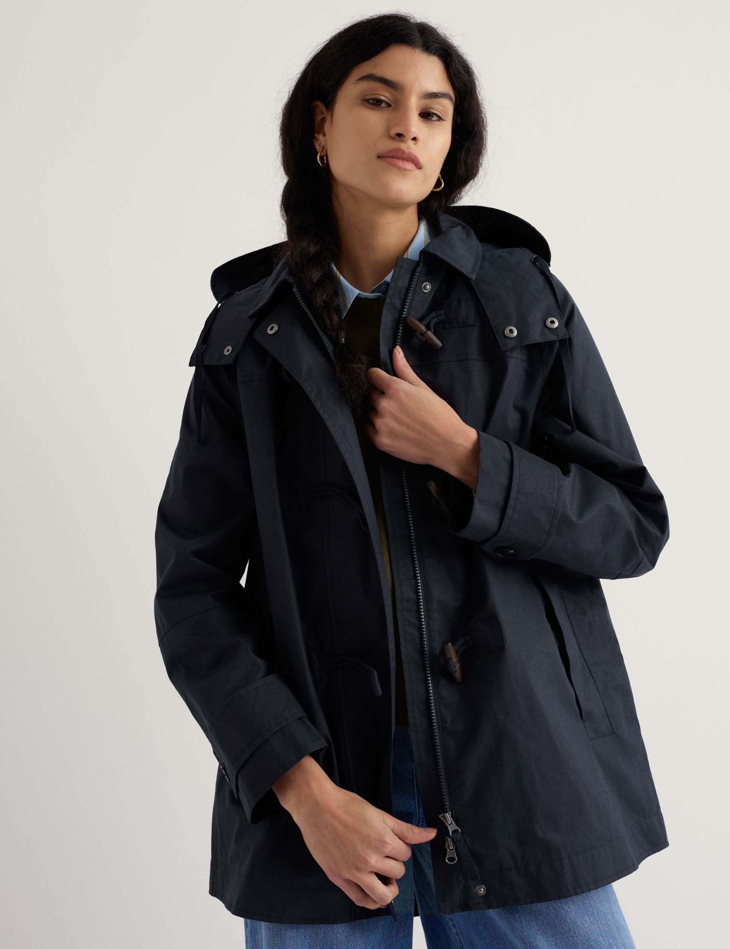 Linen Rich Hooded Duffle Coat 3 of 5