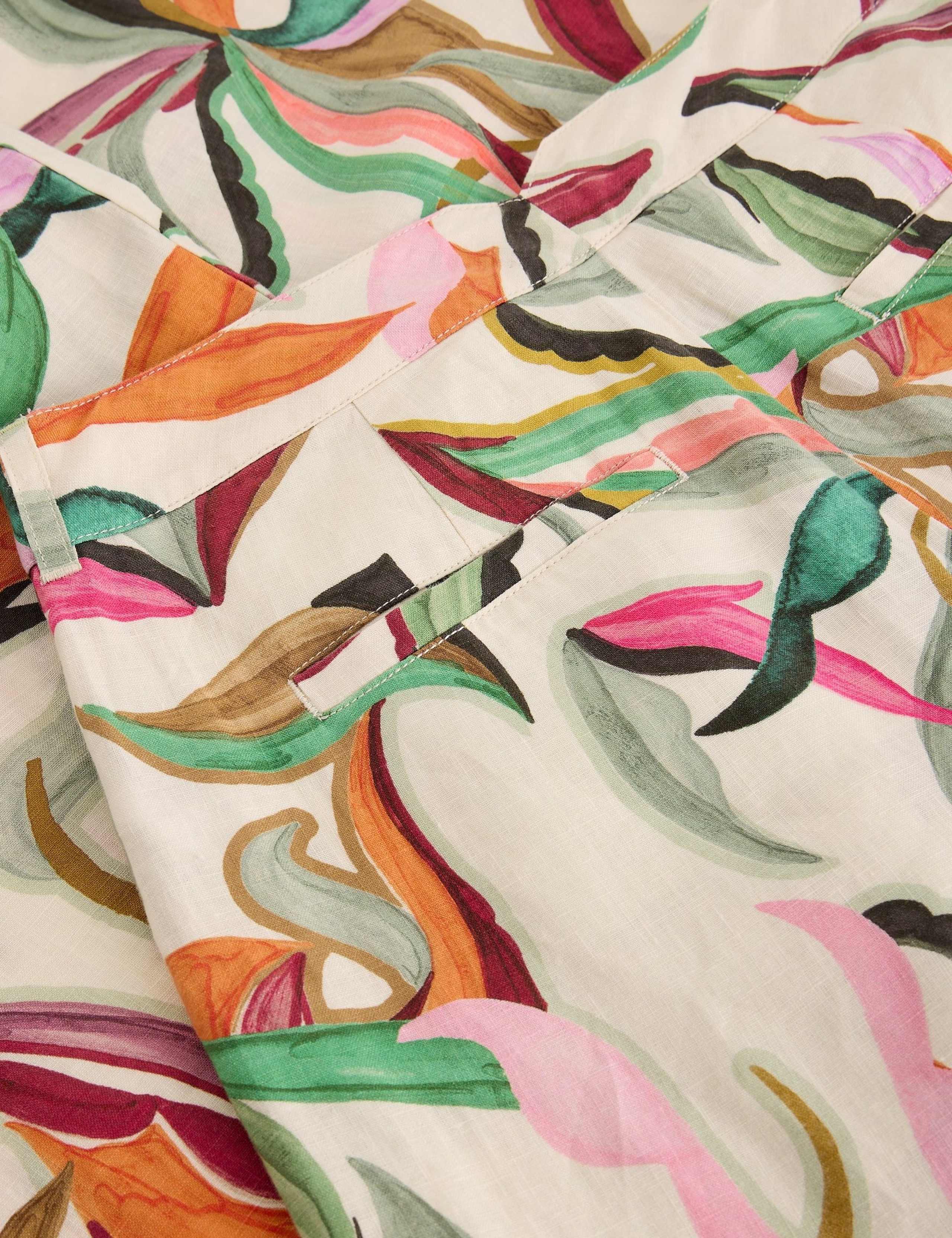 Pure Linen Printed Wide Leg Trousers 5 of 6