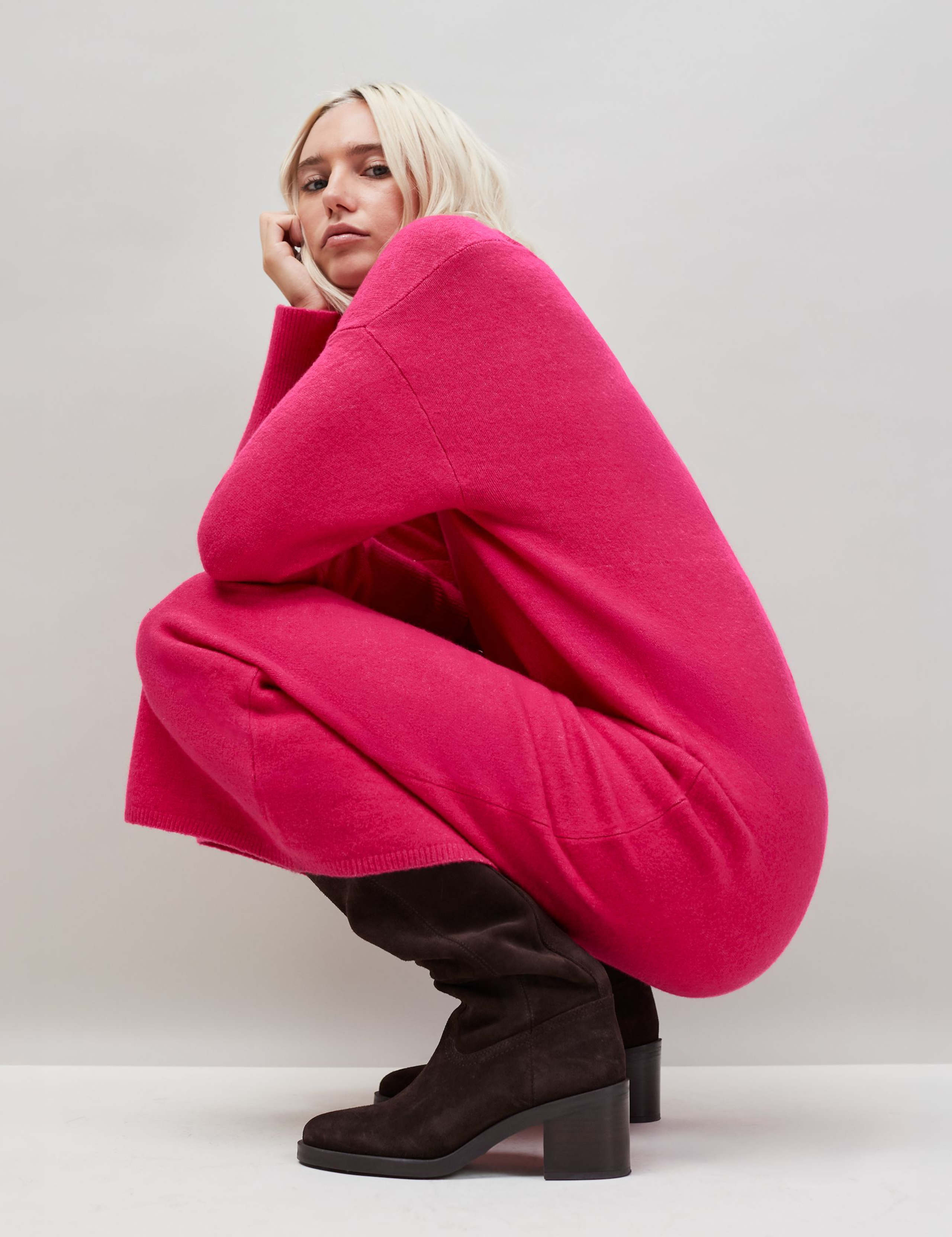 Cotton Blend Midaxi Jumper Dress 2 of 3