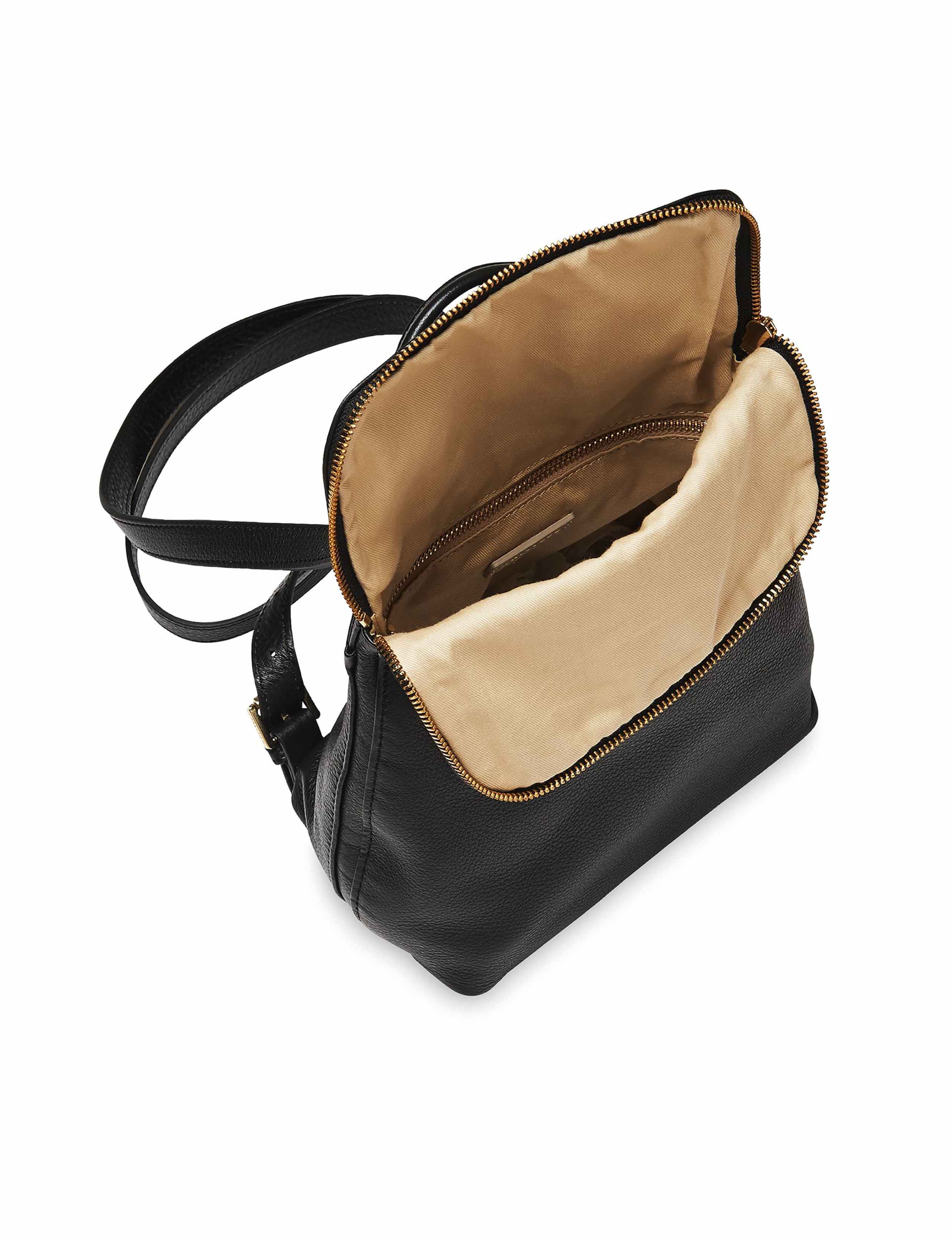 Leather Zip Detail Mini Backpack 2 of 3