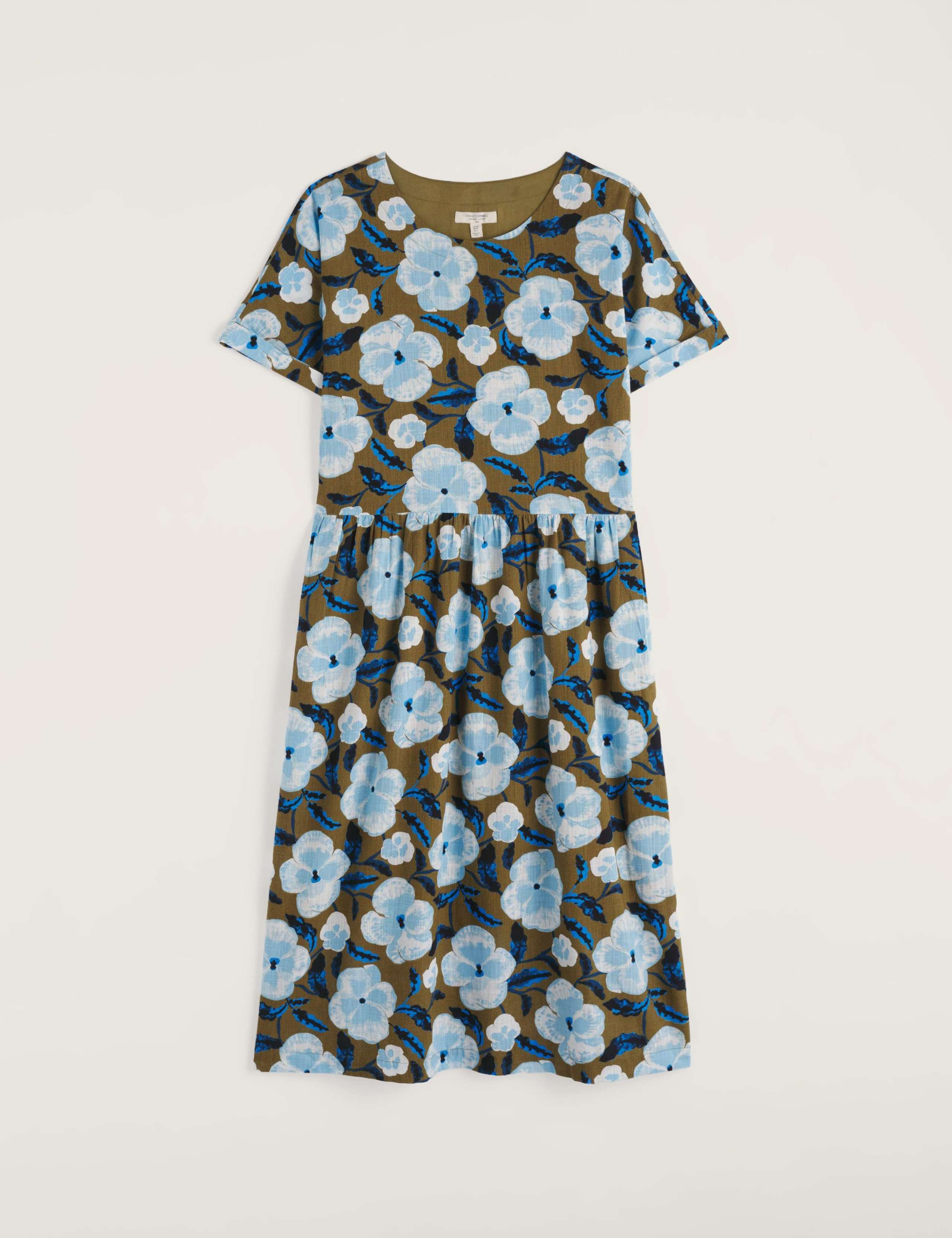 Pure Cotton Floral Midi Waisted Dress 2 of 6