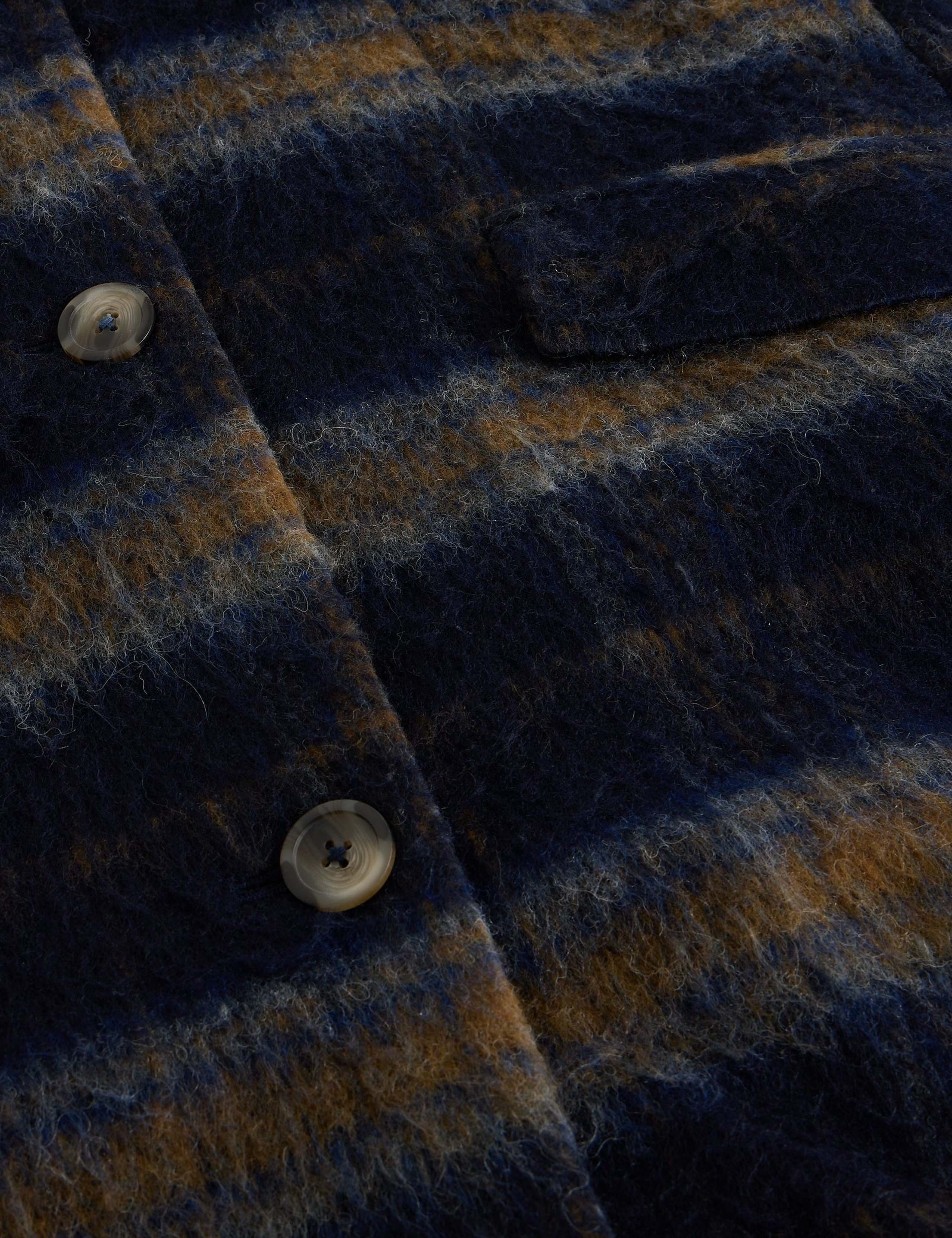 Checked Wool Blend Overcoat 3 of 5