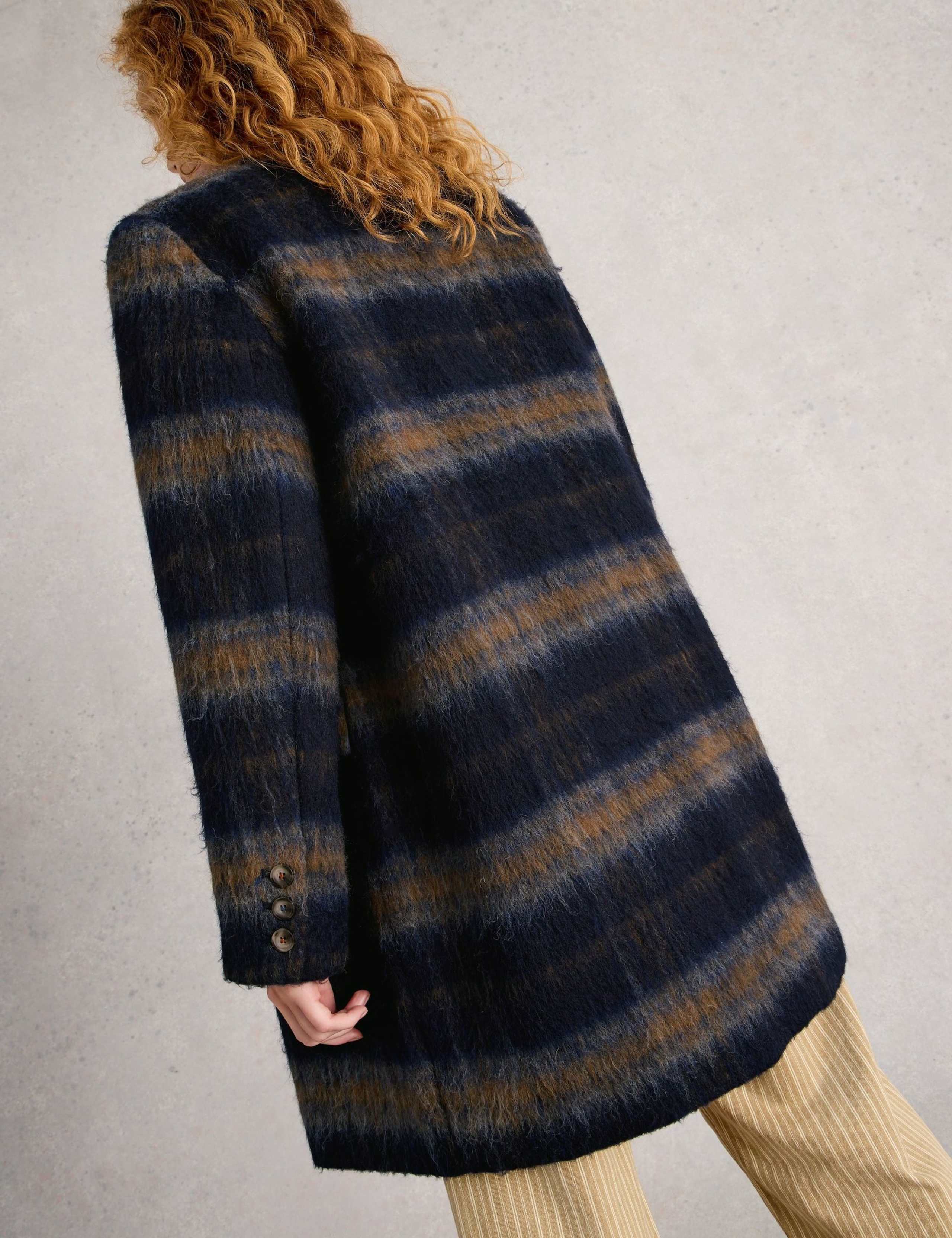 Checked Wool Blend Overcoat 4 of 5
