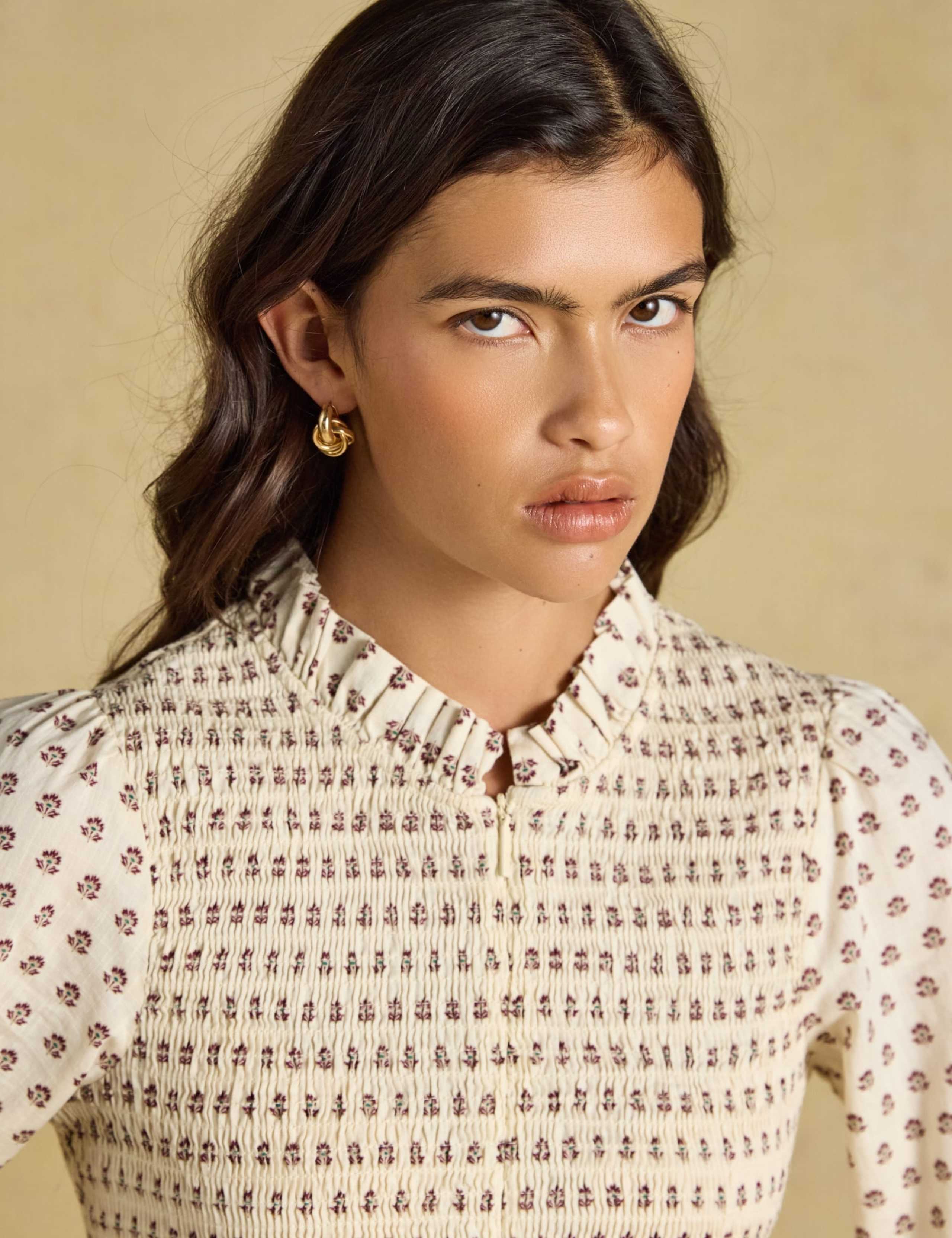 Long Sleeve Floral Smocked Blouse 11 of 11