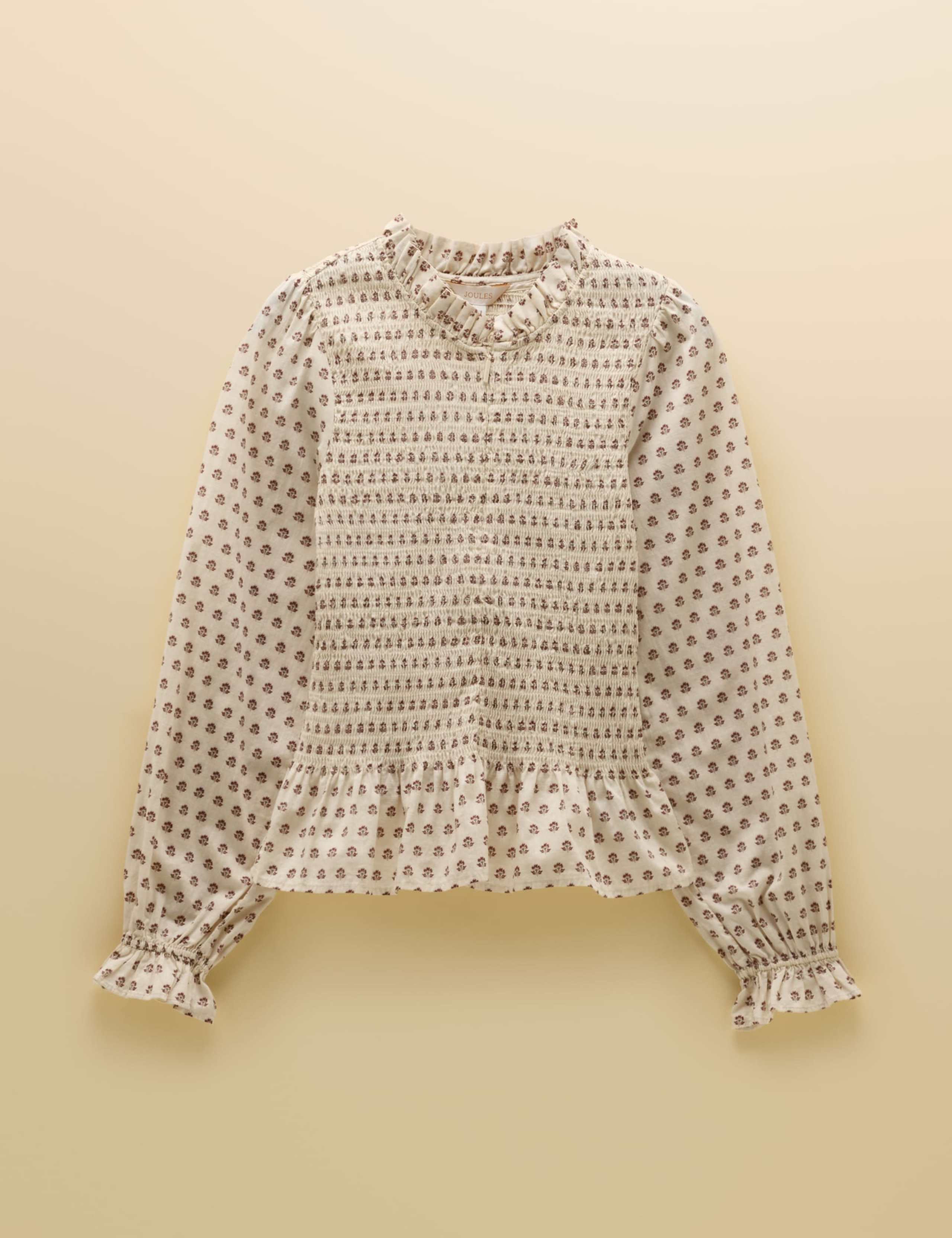 Long Sleeve Floral Smocked Blouse 4 of 11