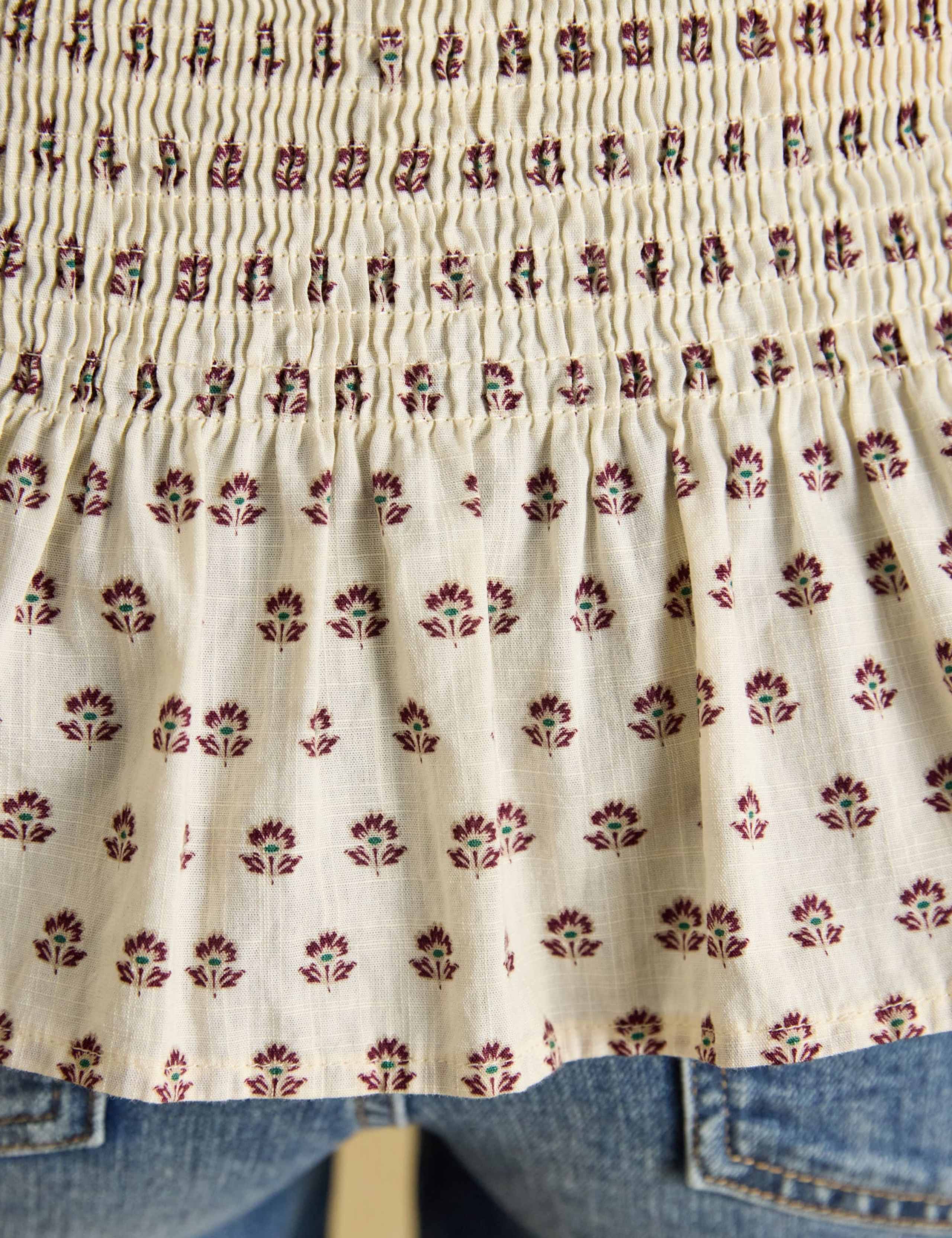 Long Sleeve Floral Smocked Blouse 9 of 11