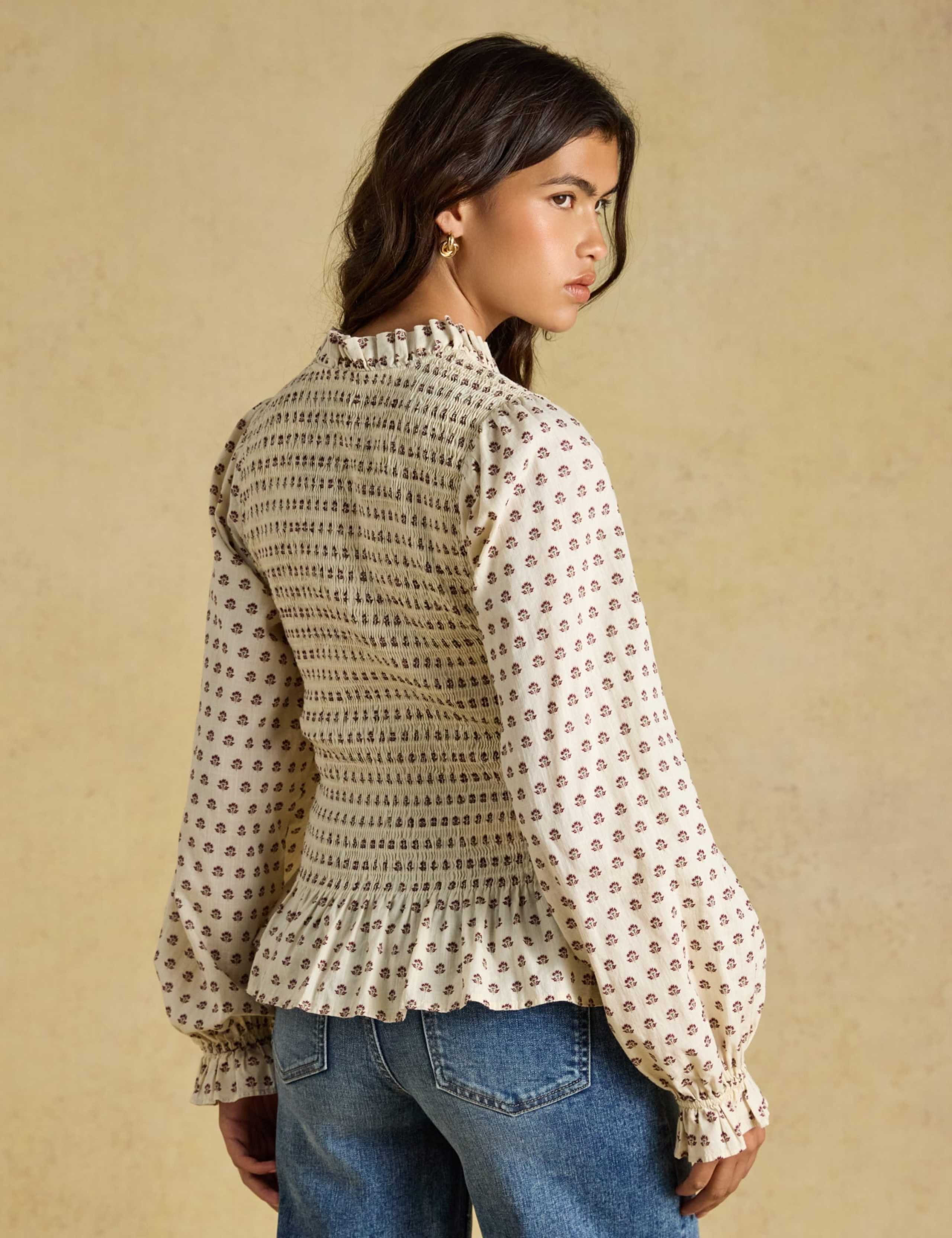 Long Sleeve Floral Smocked Blouse 10 of 11