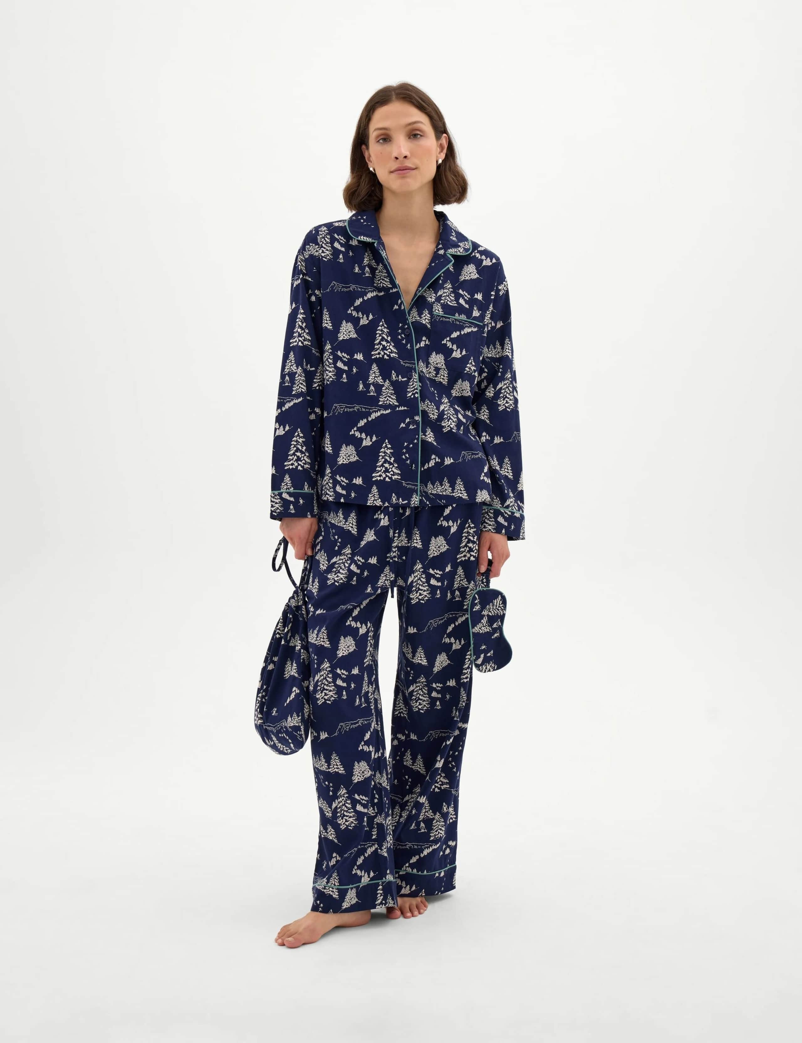 Brushed Cotton Printed Pyjama Set 2 of 6