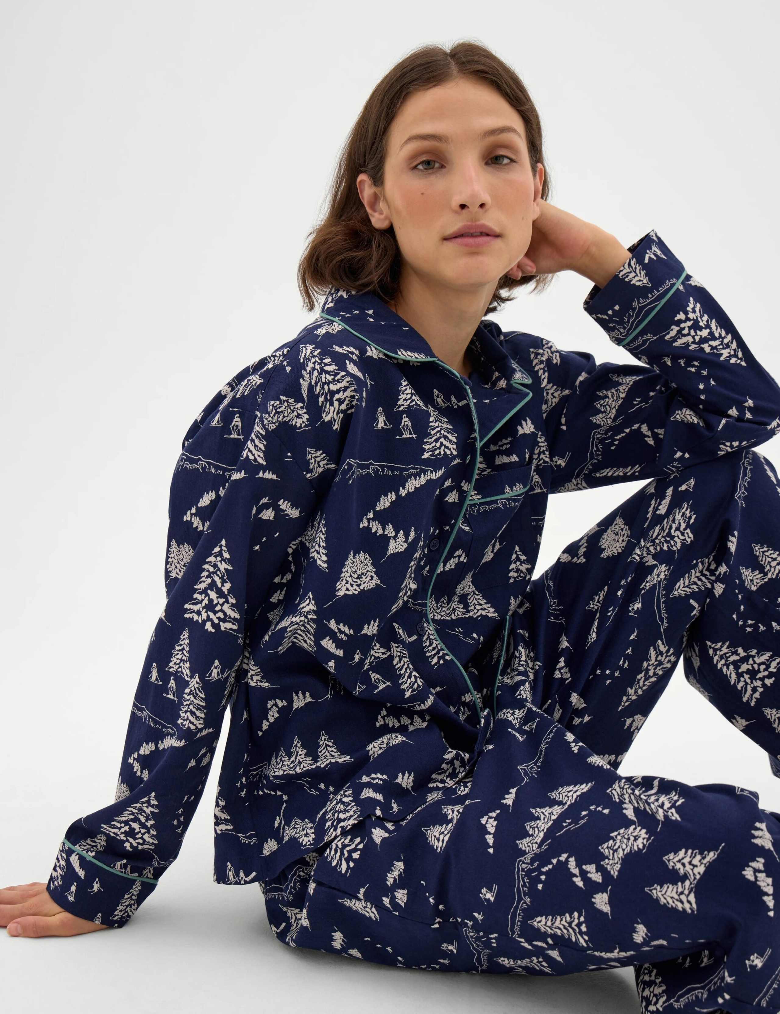 Brushed Cotton Printed Pyjama Set 4 of 6