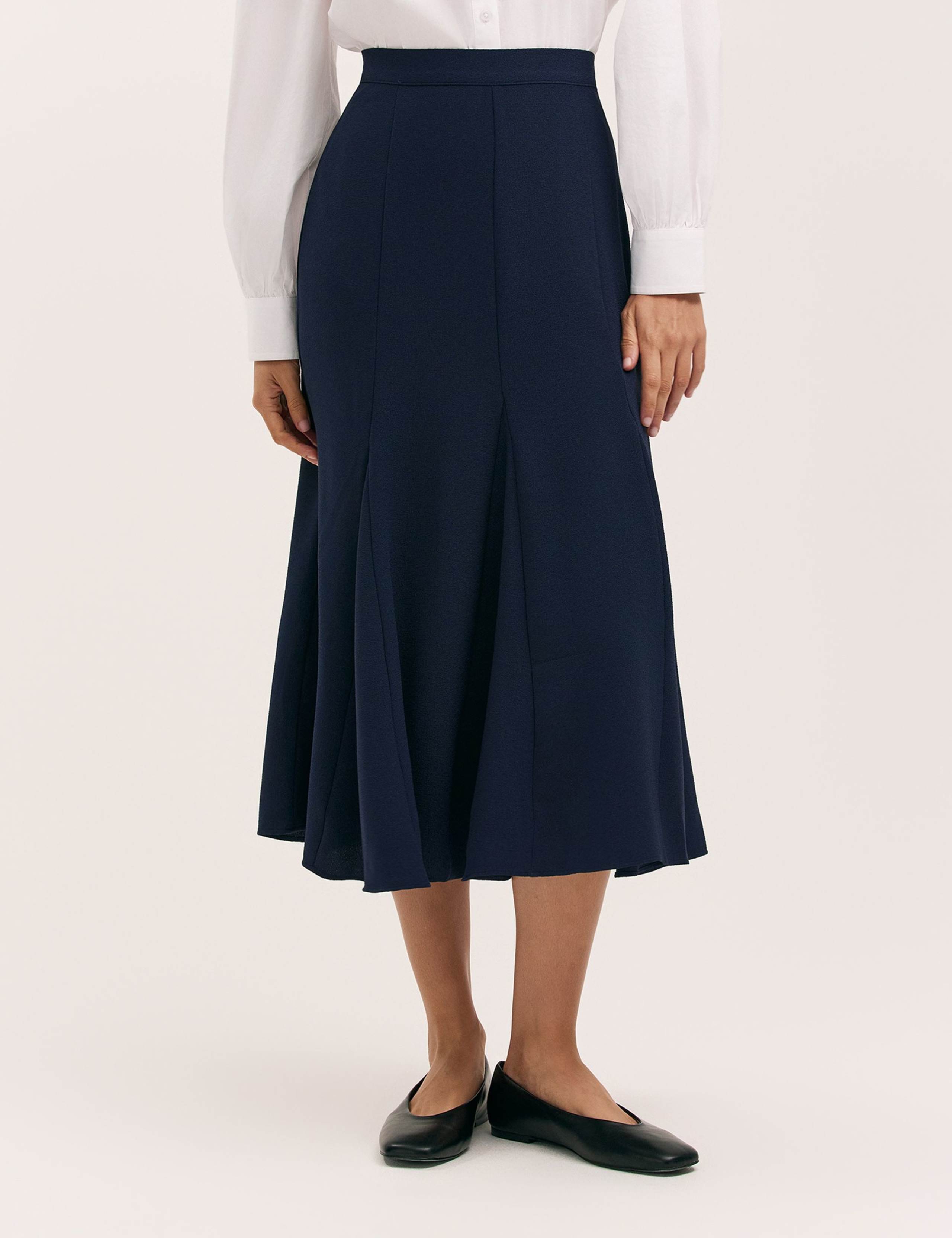 Crepe Pleated Midi Skirt 4 of 5
