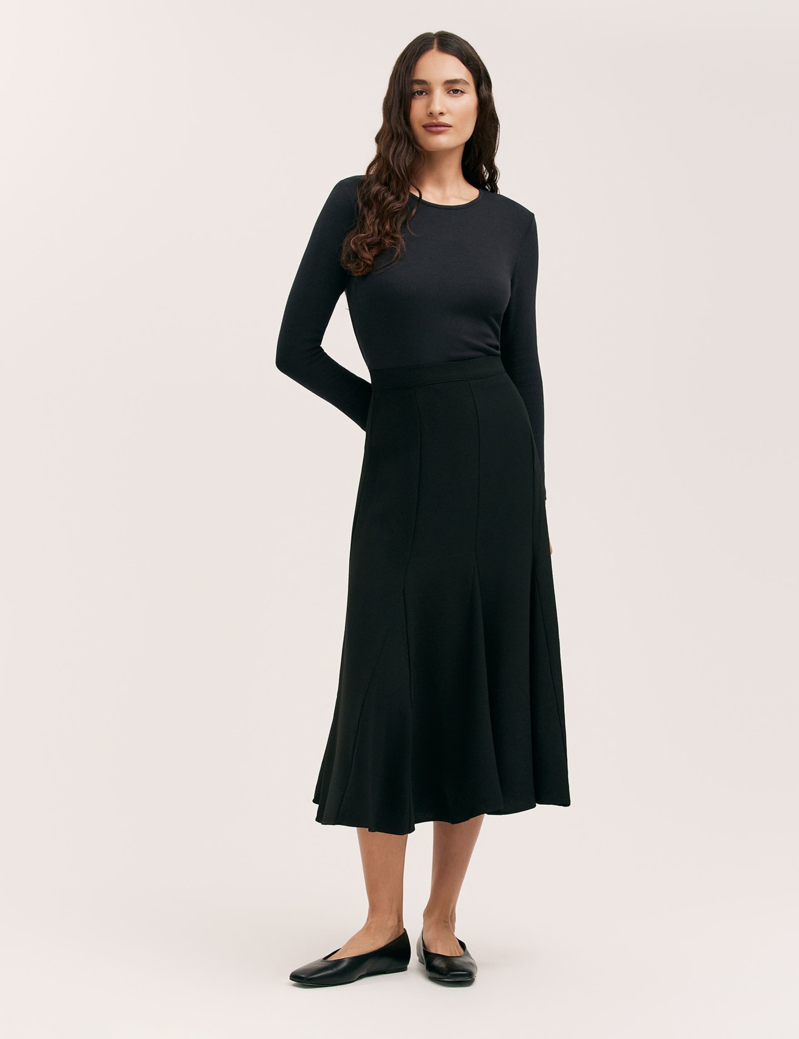 Crepe Pleated Midi Skirt 1 of 4