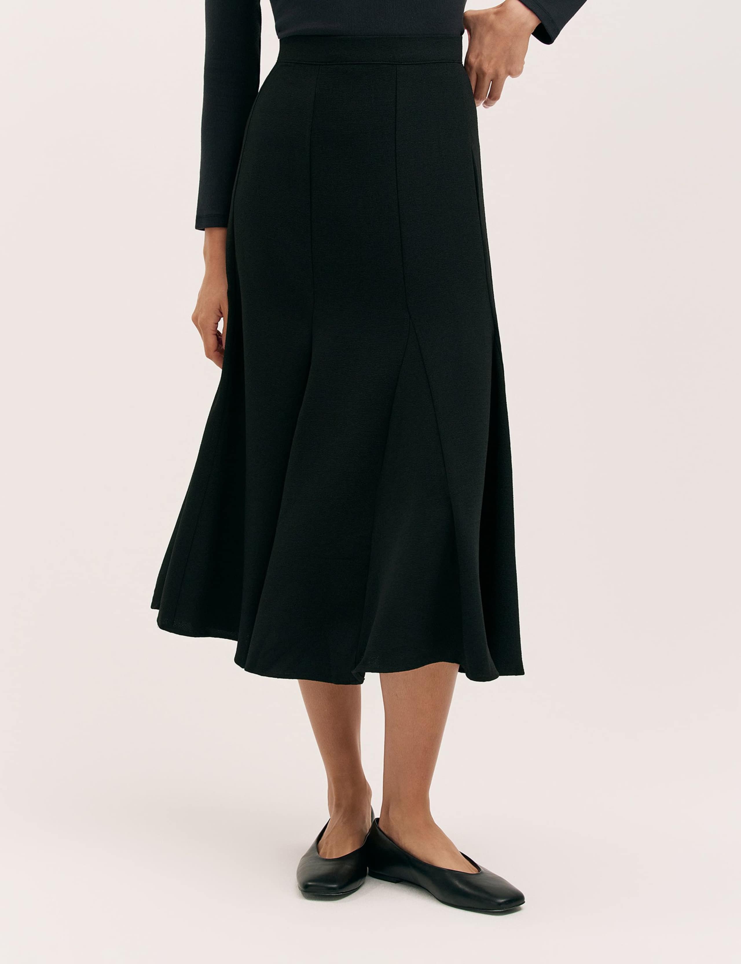 Crepe Pleated Midi Skirt 3 of 4