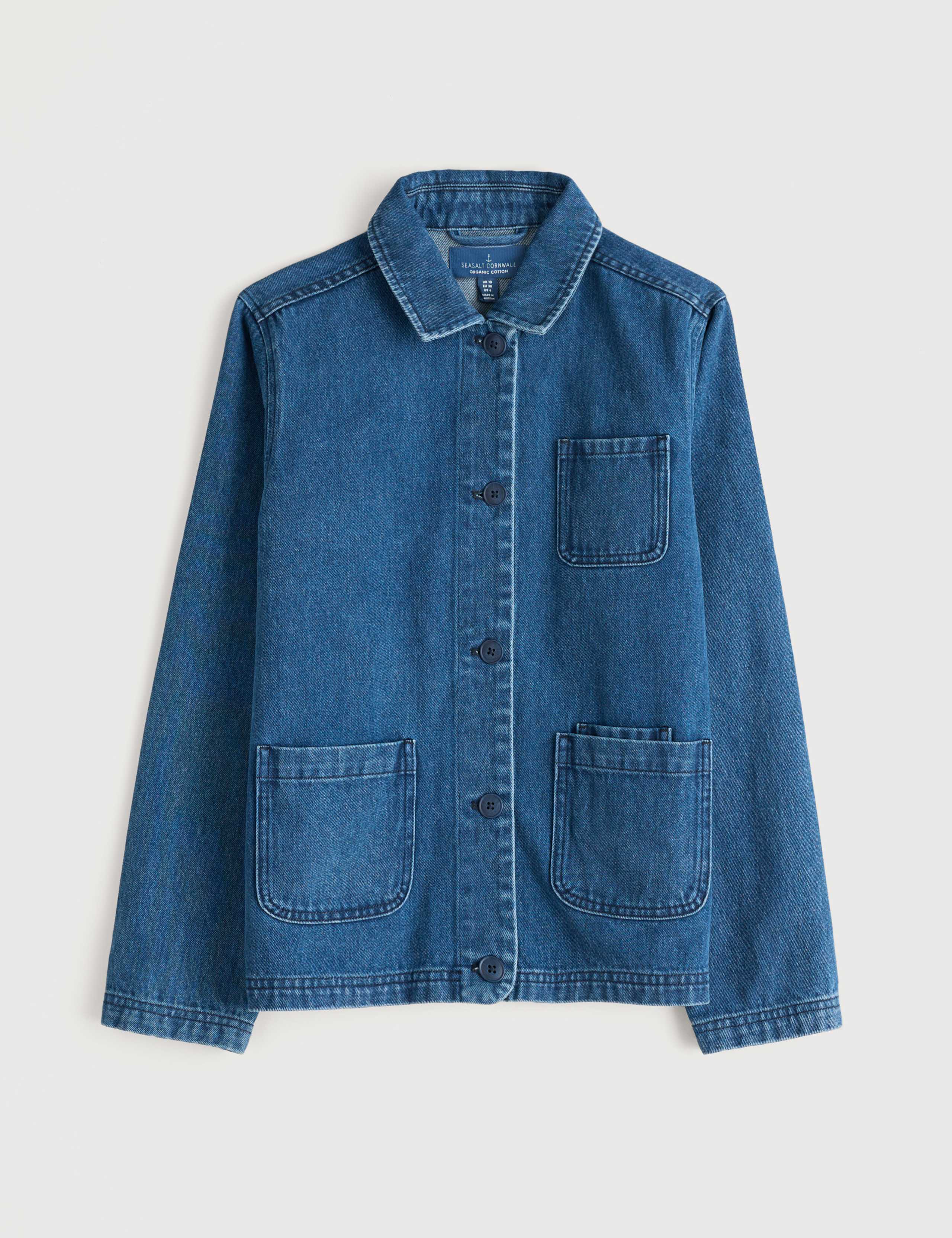 Denim Relaxed Collared Jacket 2 of 4