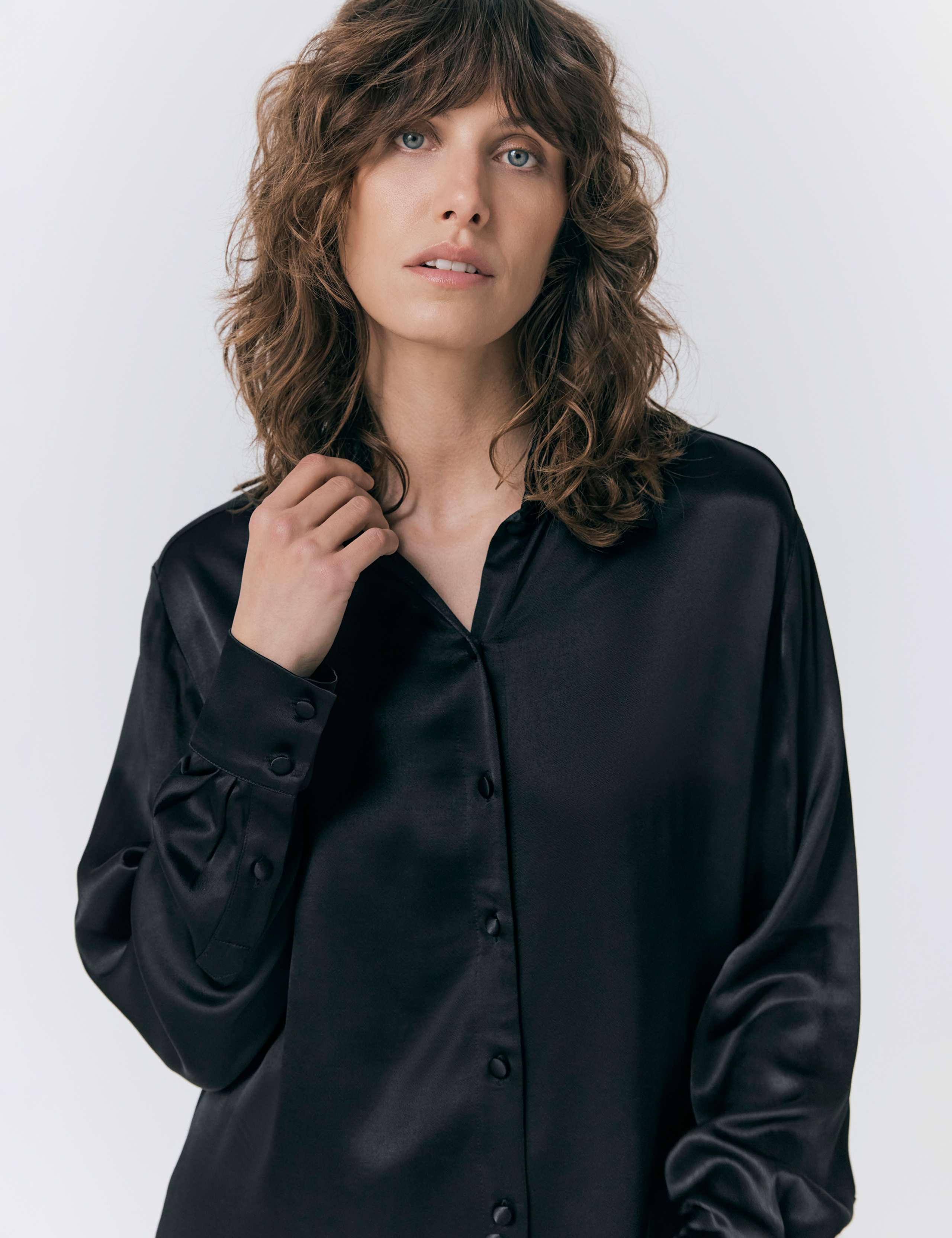 Satin Collared Button Through Shirt 4 of 4