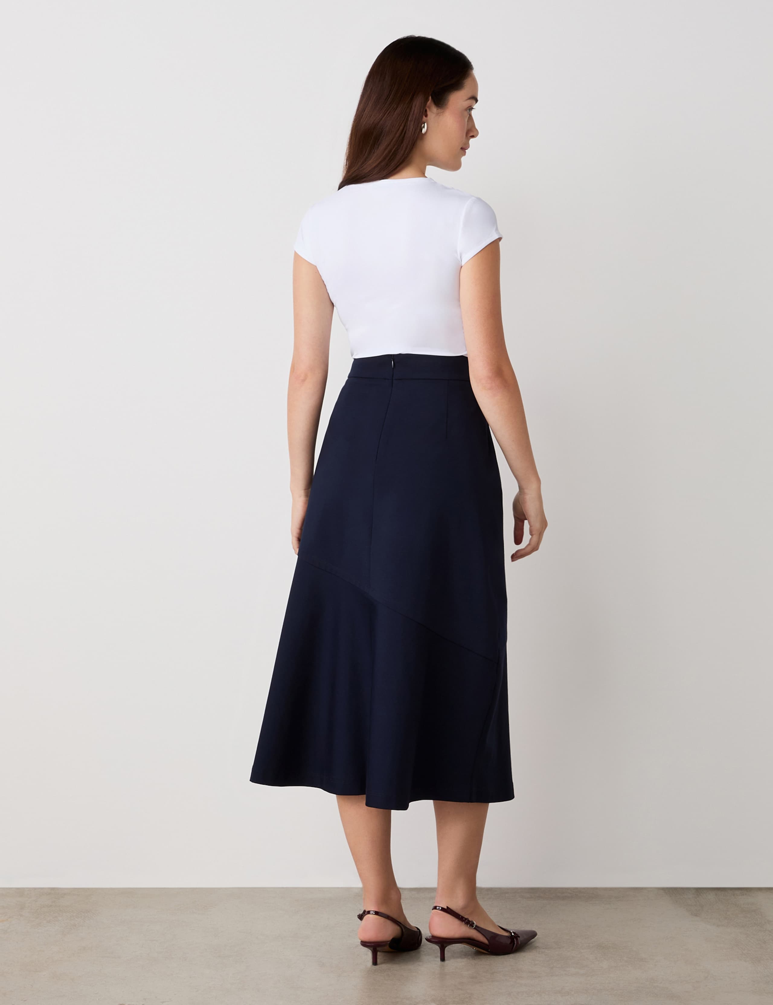 Ponte Jersey A-Line Midi Skirt 2 of 2