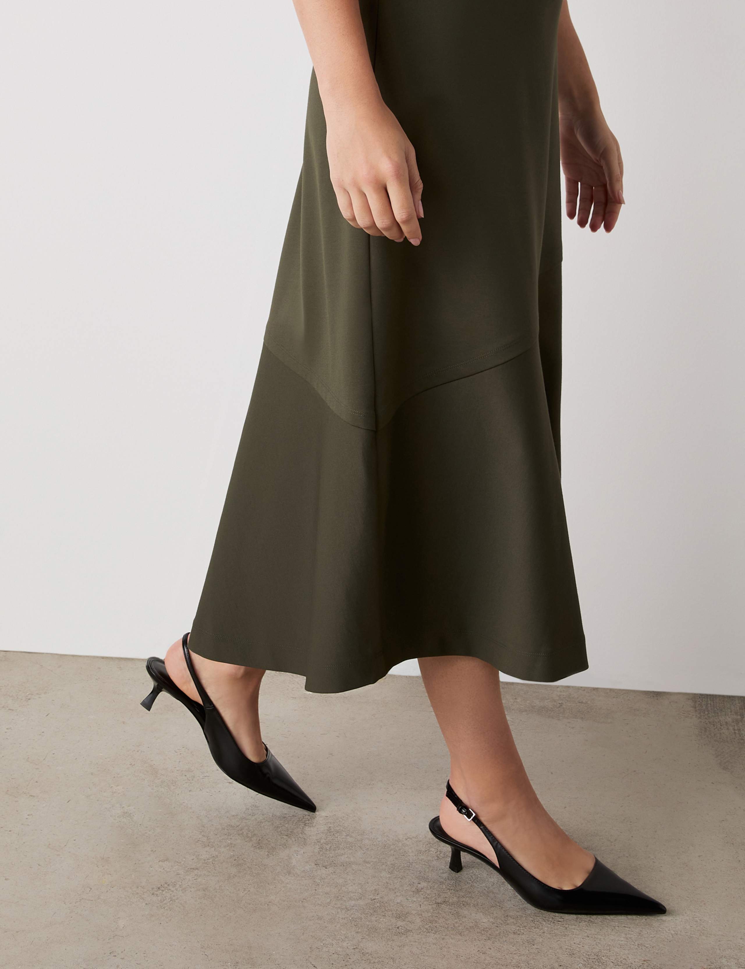 Ponte Jersey A-Line Midi Skirt 3 of 3