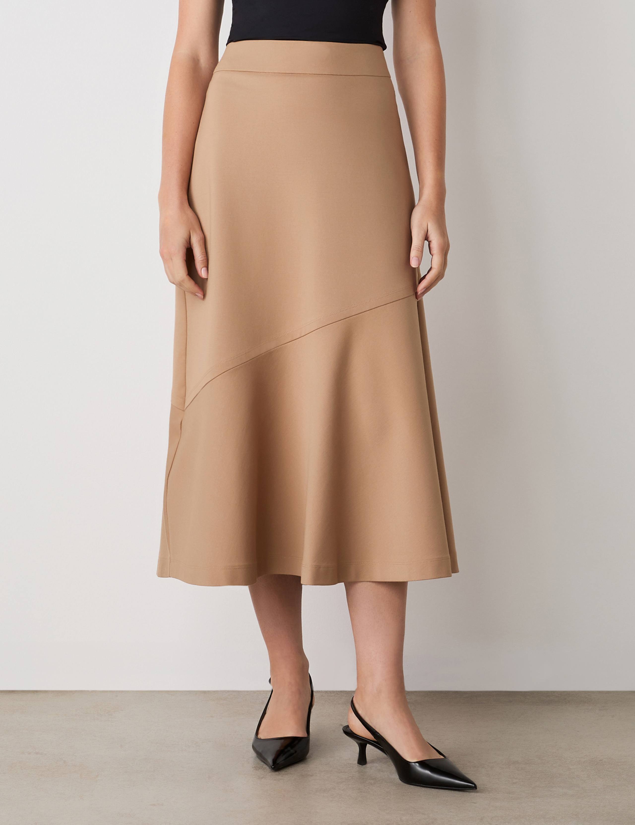 Ponte Jersey A-Line Midi Skirt 2 of 4