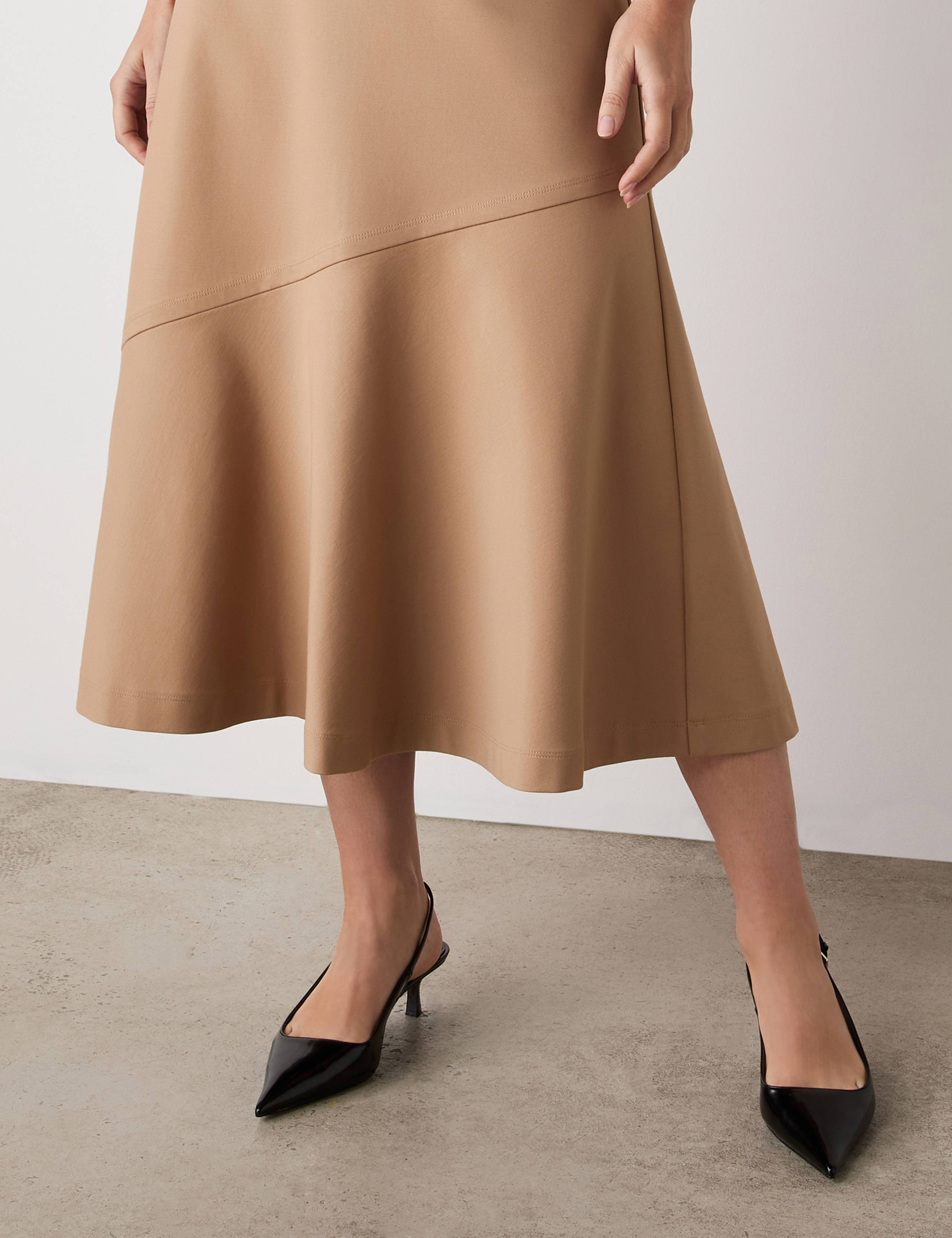 Ponte Jersey A-Line Midi Skirt 3 of 4