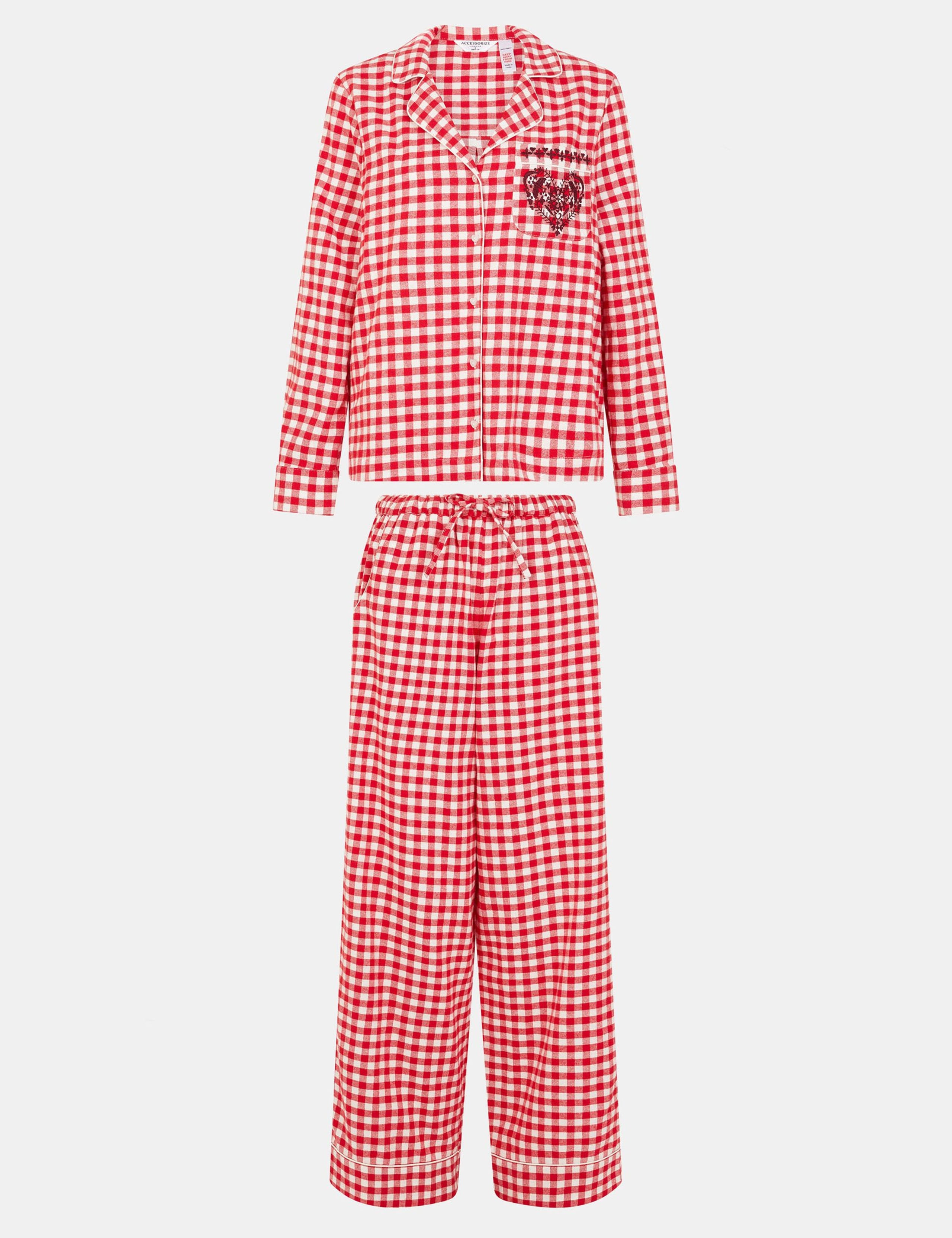 Pure Cotton Flannel Gingham Pyjama Set 2 of 5