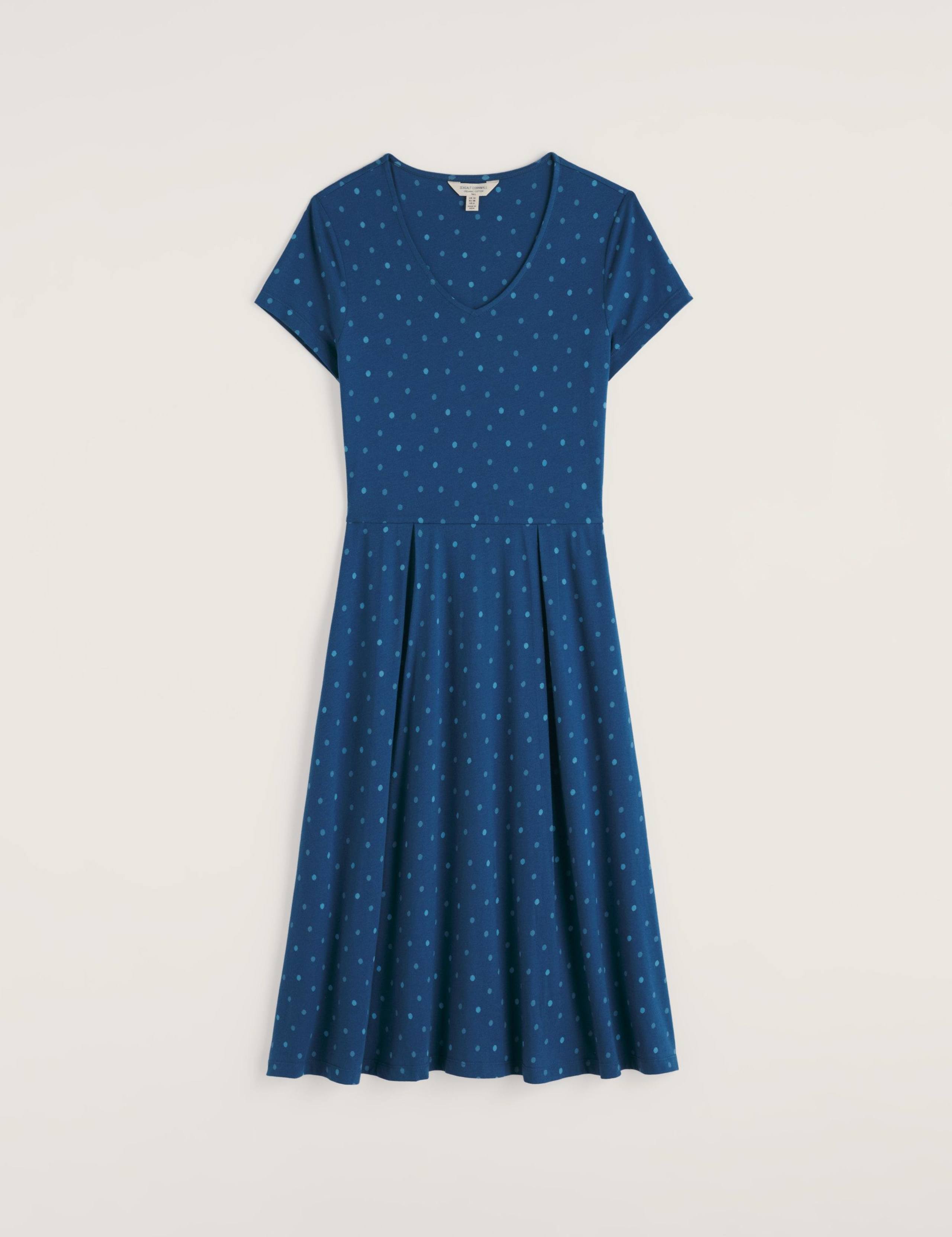 Cotton Rich Polka Dot Knee Length Skater Dress 2 of 5