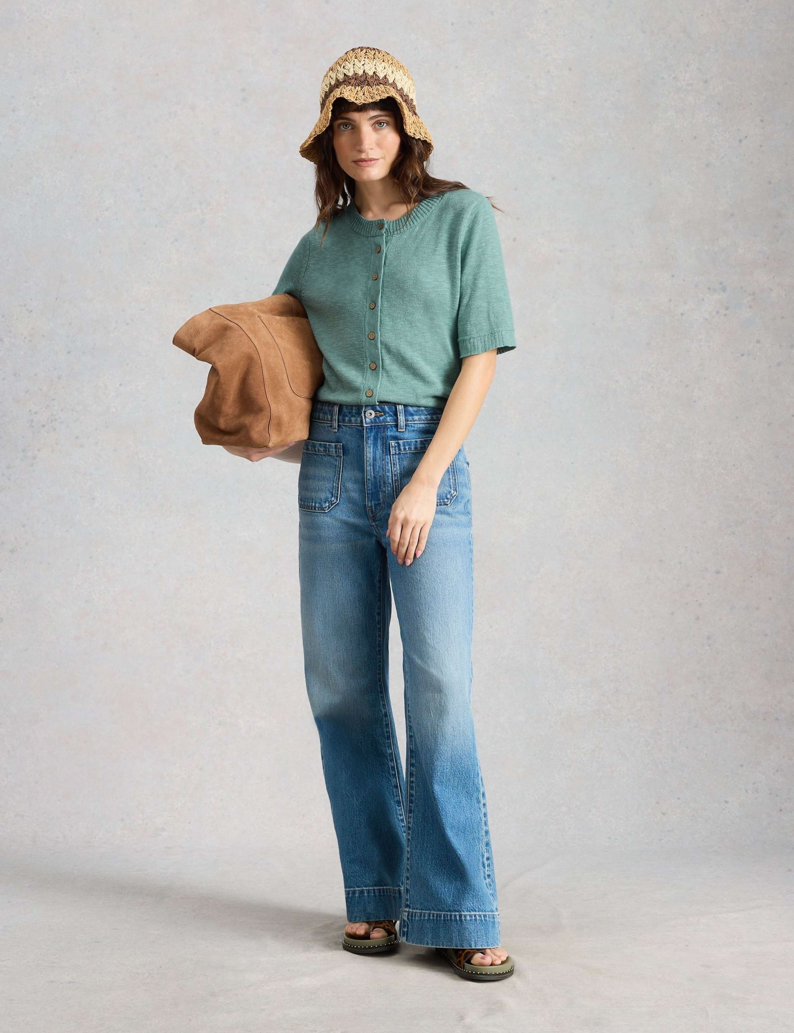 Cotton Rich Textured Cardigan 1 of 6