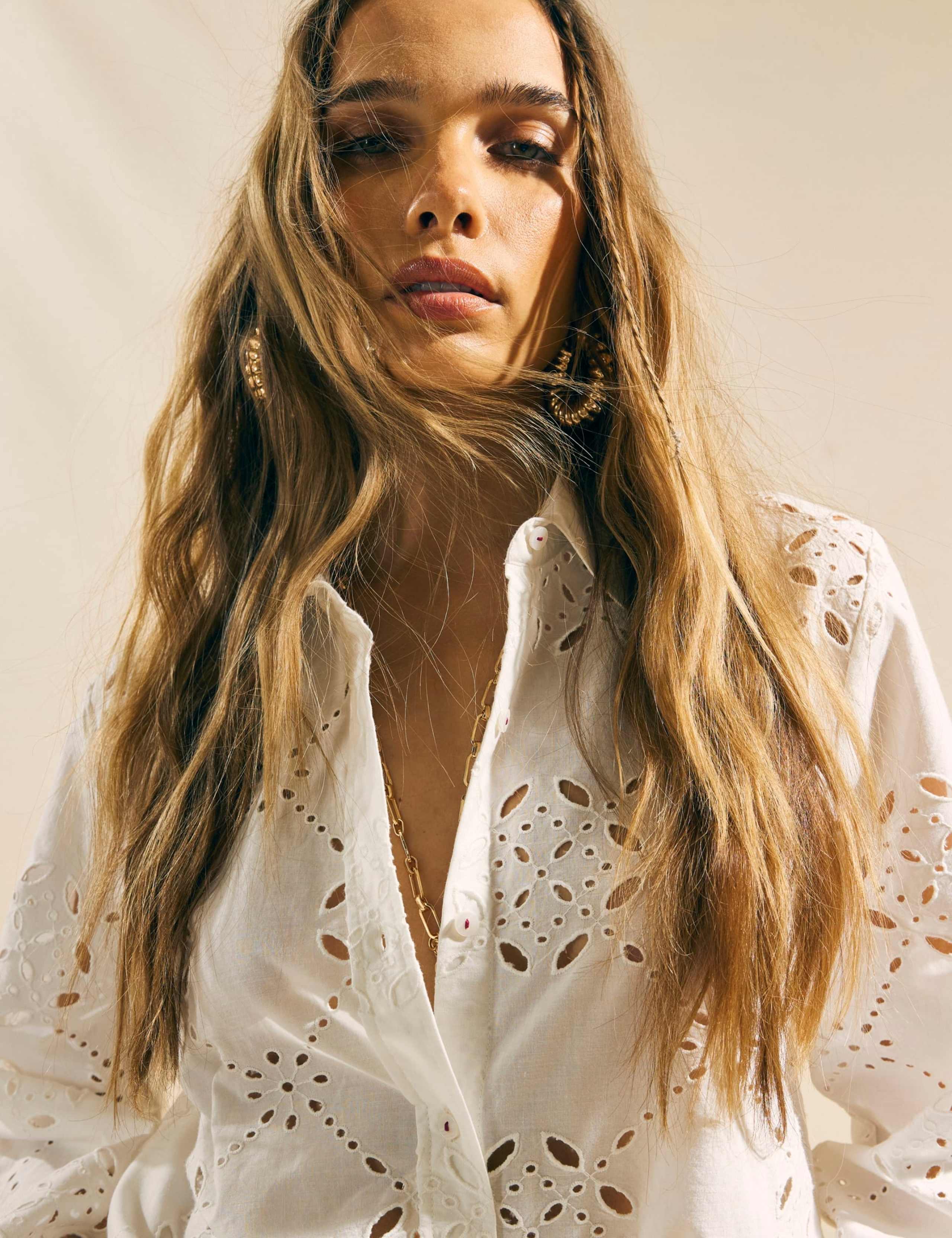 Pure Cotton Broderie Relaxed Shirt 4 of 4