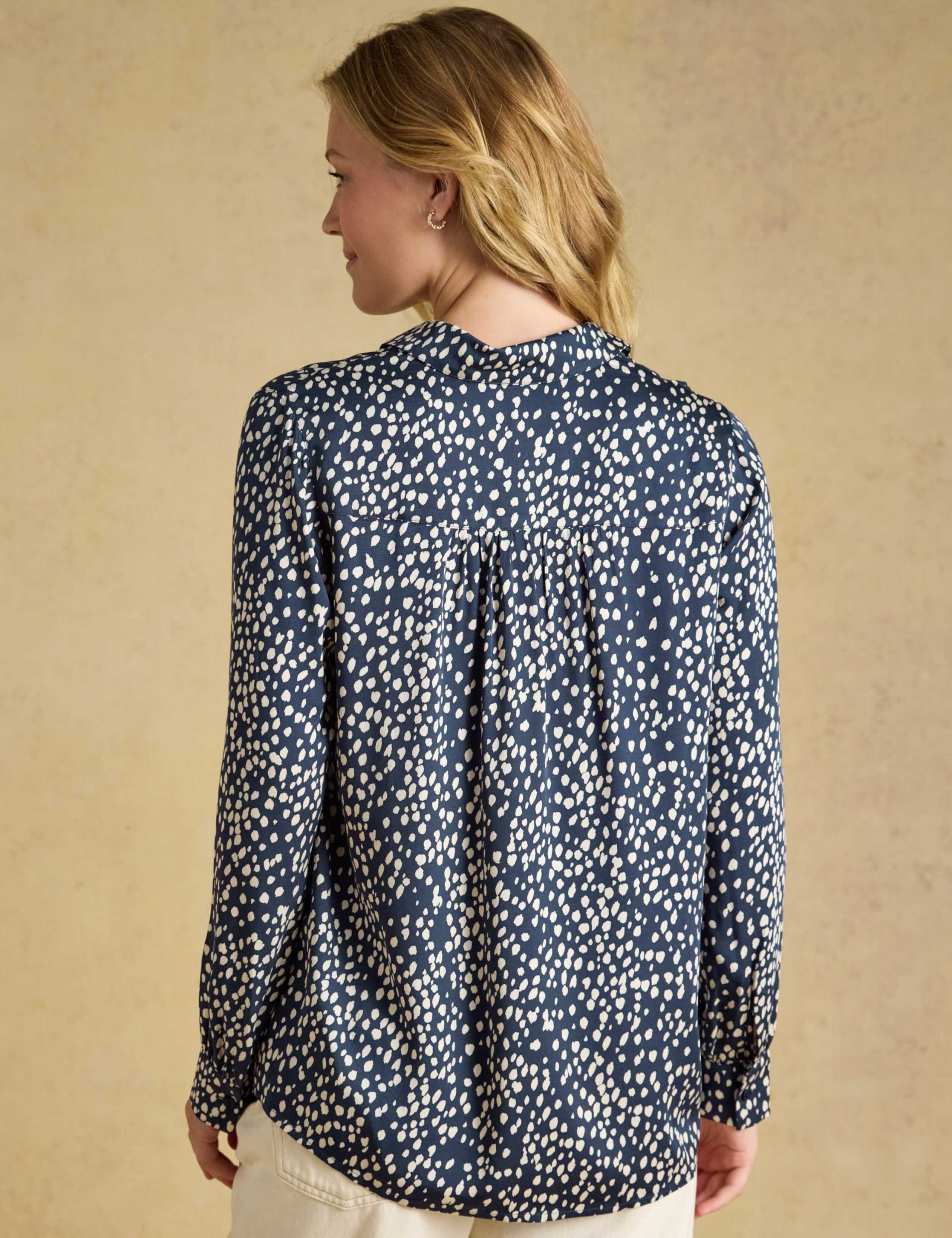 Spot Print Collared Relaxed Shirt 3 of 8